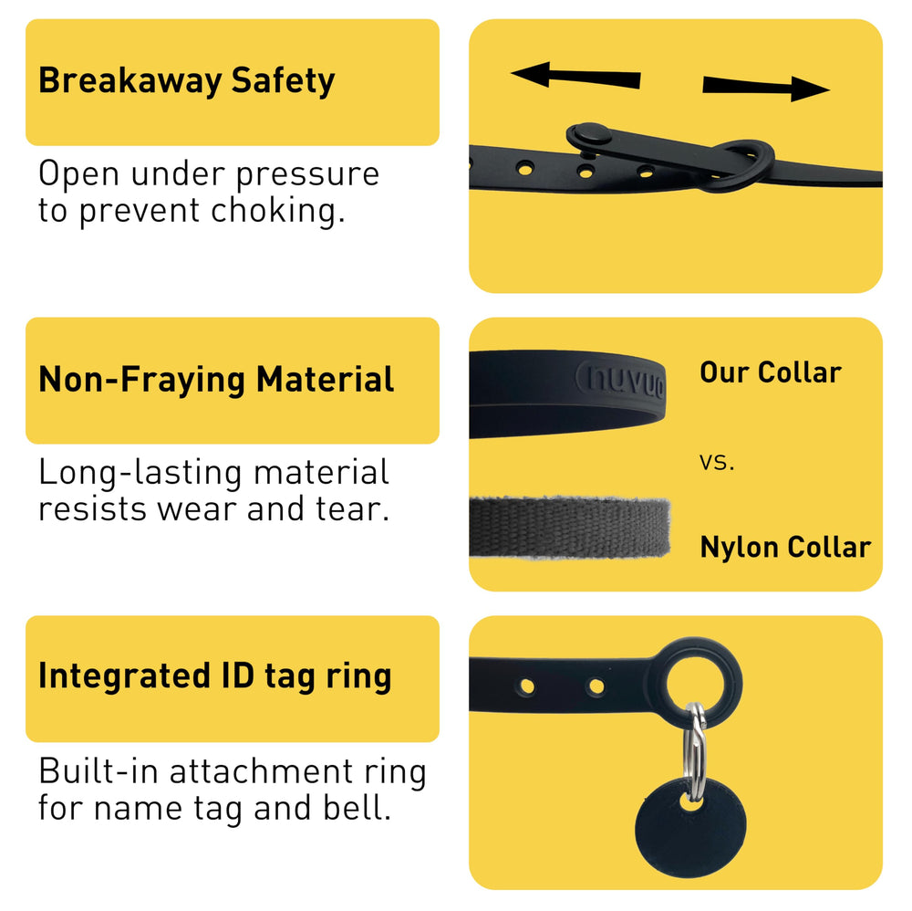 Non-fraying, scratch-resistant material helps Nuvuq collars endure daily adventures for active cats.