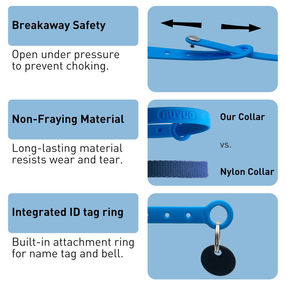 Built-in name tag ring on the Nuvuq silicone collar for ID