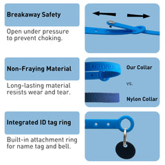Built-in name tag ring on the Nuvuq silicone collar for ID