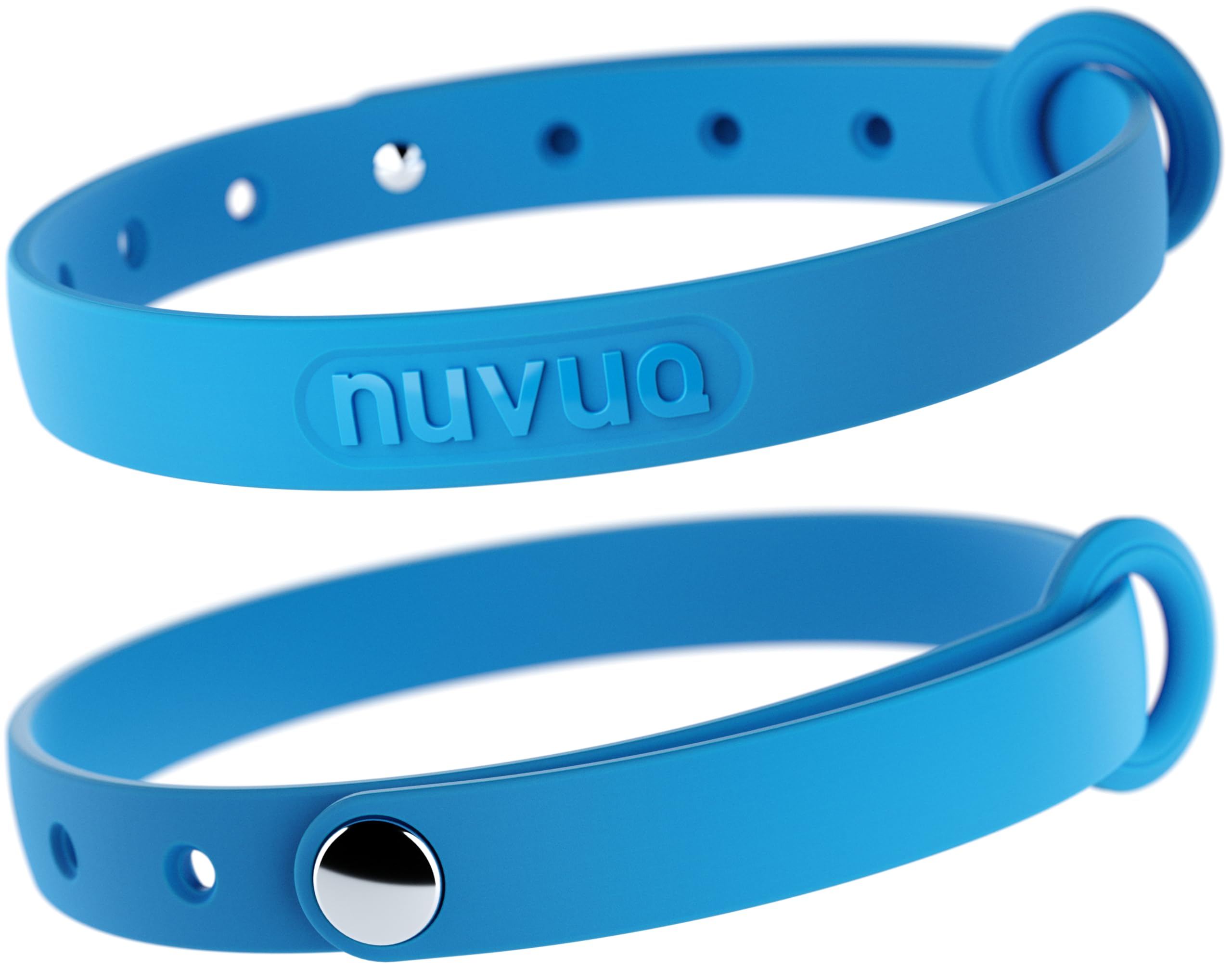 Nuvuq blue silicone cat collars, soft and comfortable for daily wear