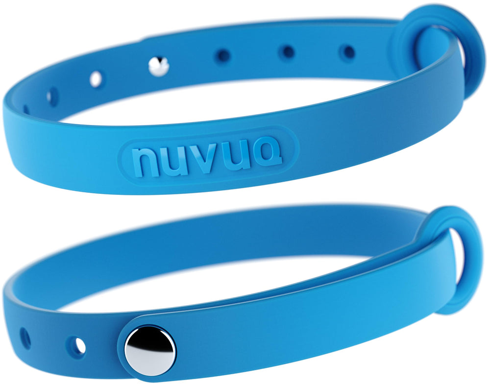 Nuvuq blue silicone cat collars, soft and comfortable for daily wear