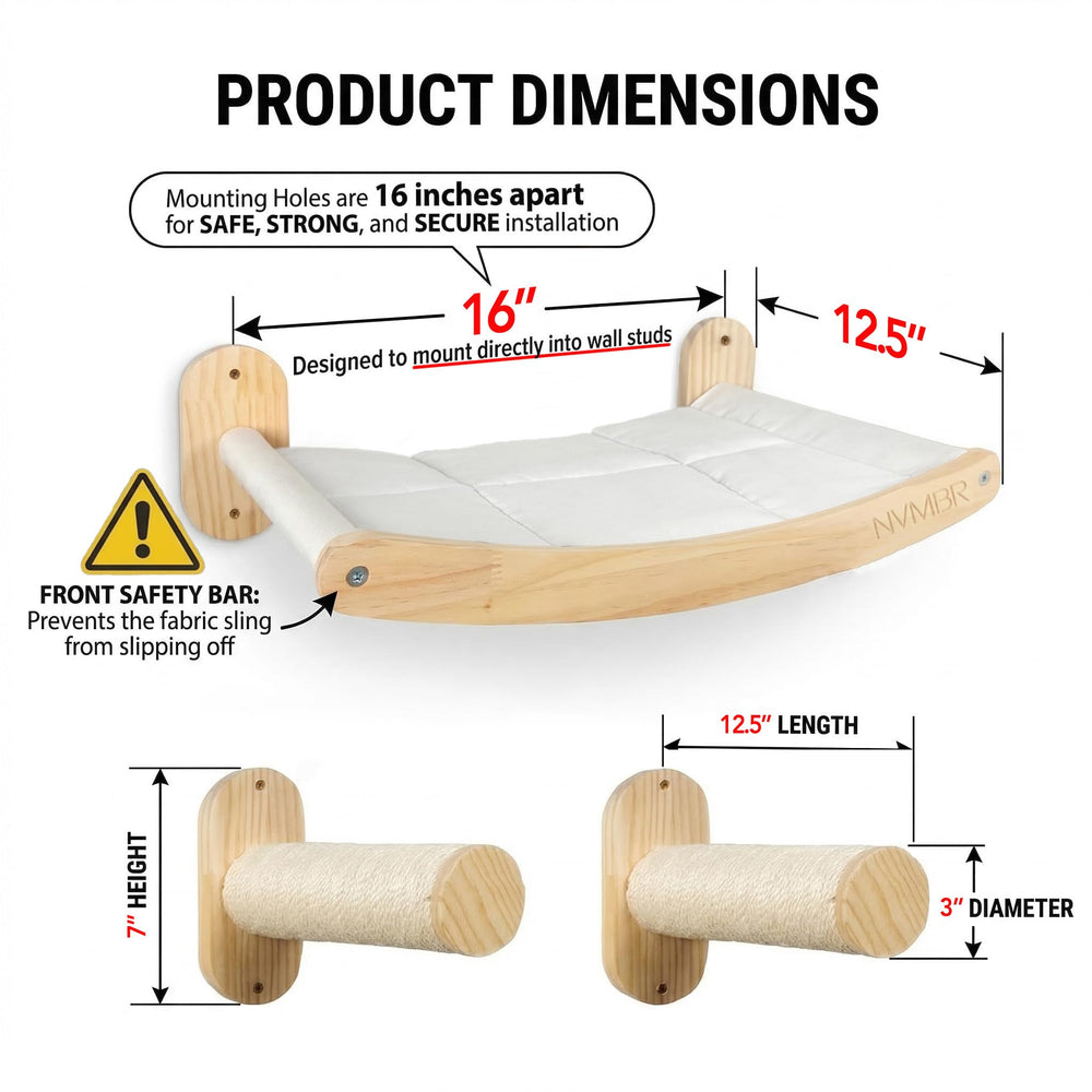 NVMBR 16 inch stud design fits standard walls for easy mounting