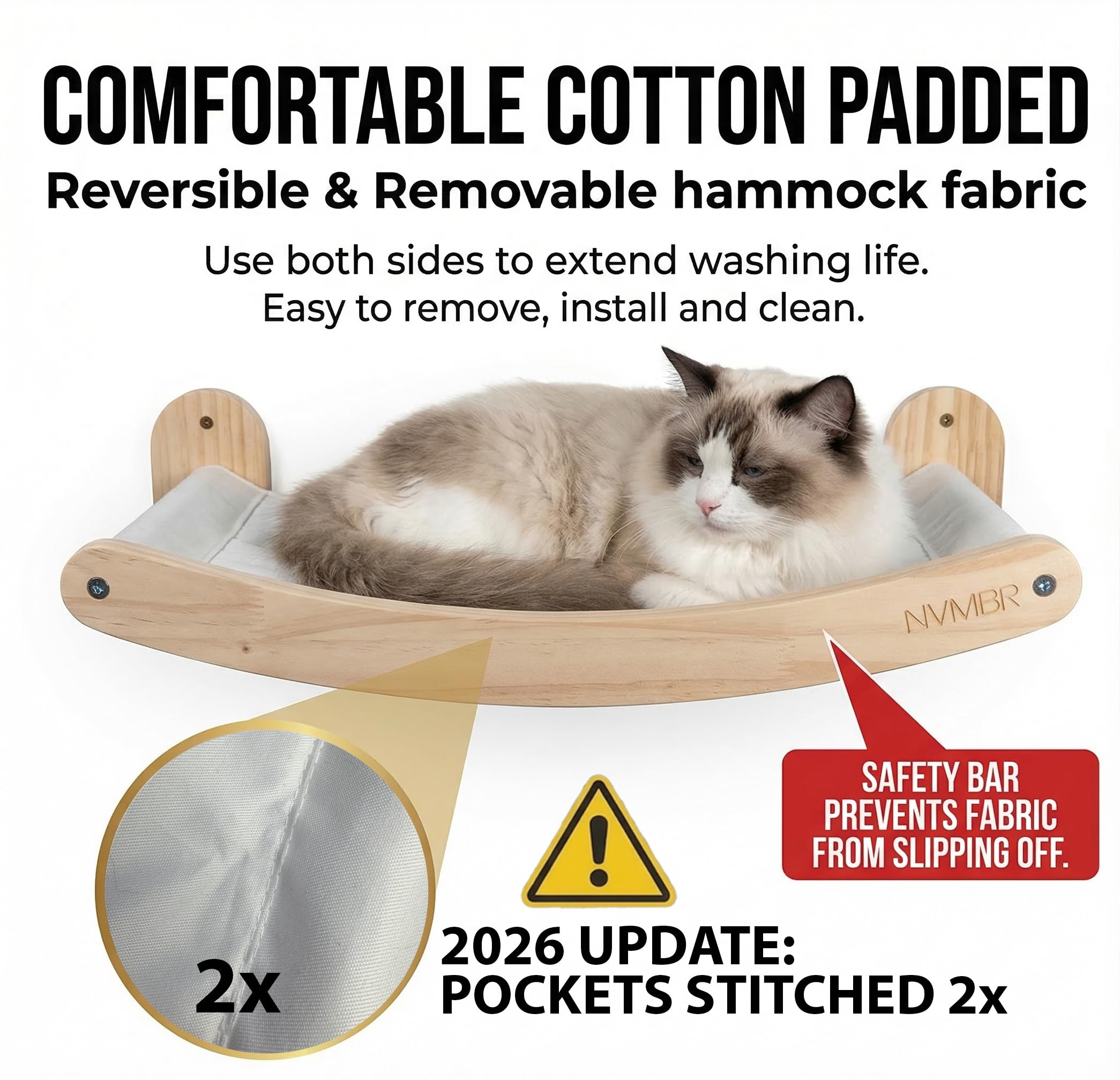 NVMBR removable and machine-washable fabric keeps cleaning simple