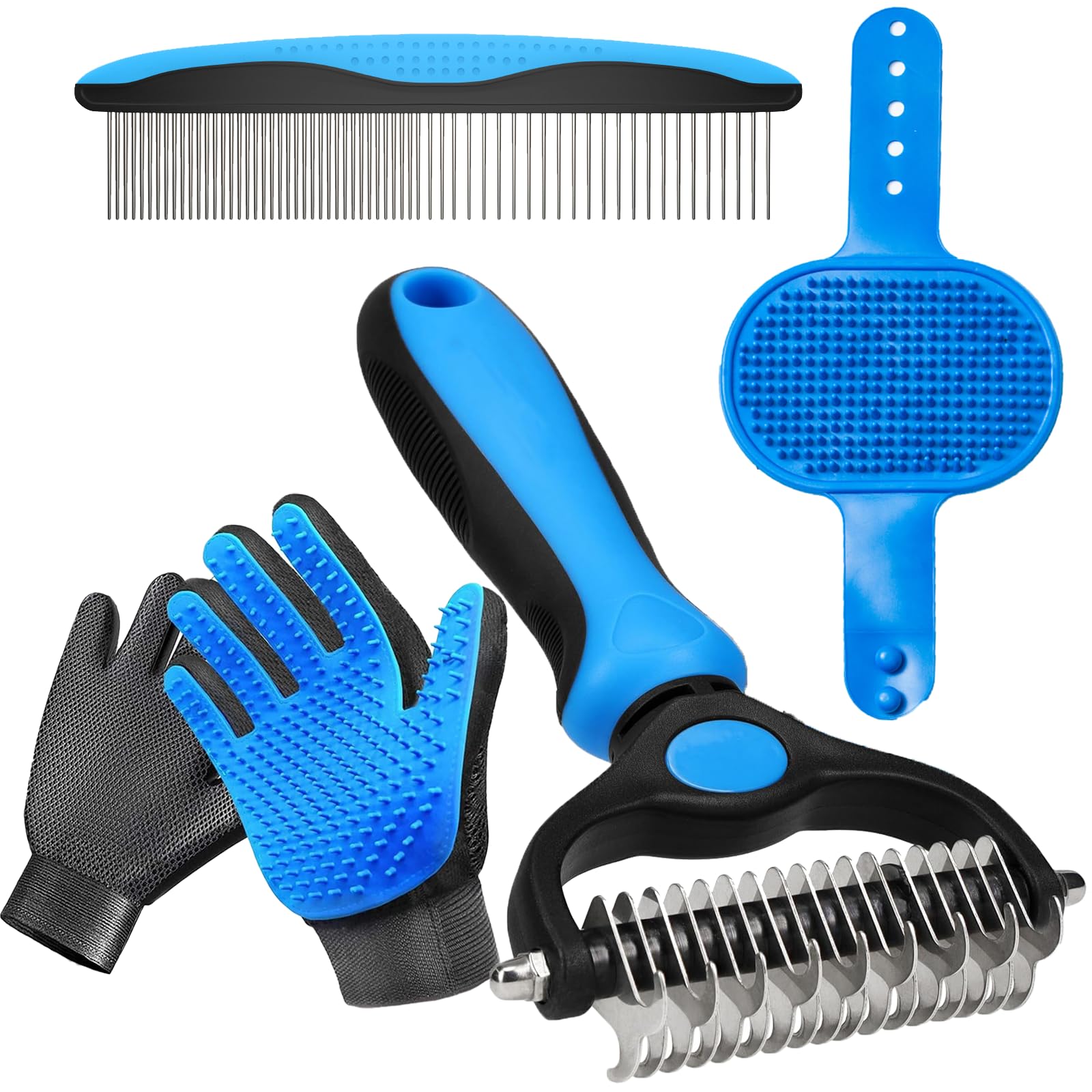 nvnan 4-in-1 grooming kit deshedding rake helps remove loose undercoat for a cleaner home