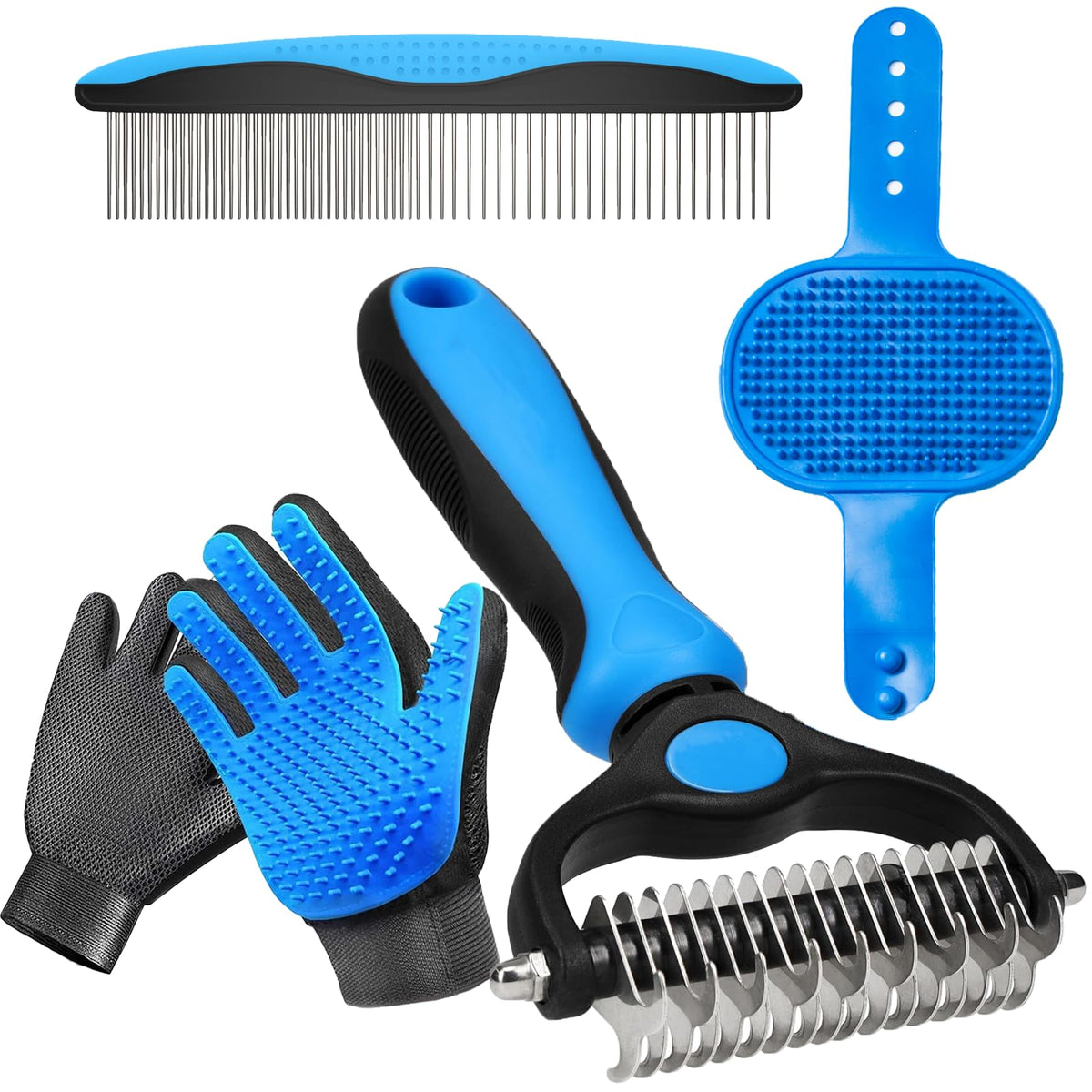 nvnan 4-in-1 grooming kit deshedding rake helps remove loose undercoat for a cleaner home