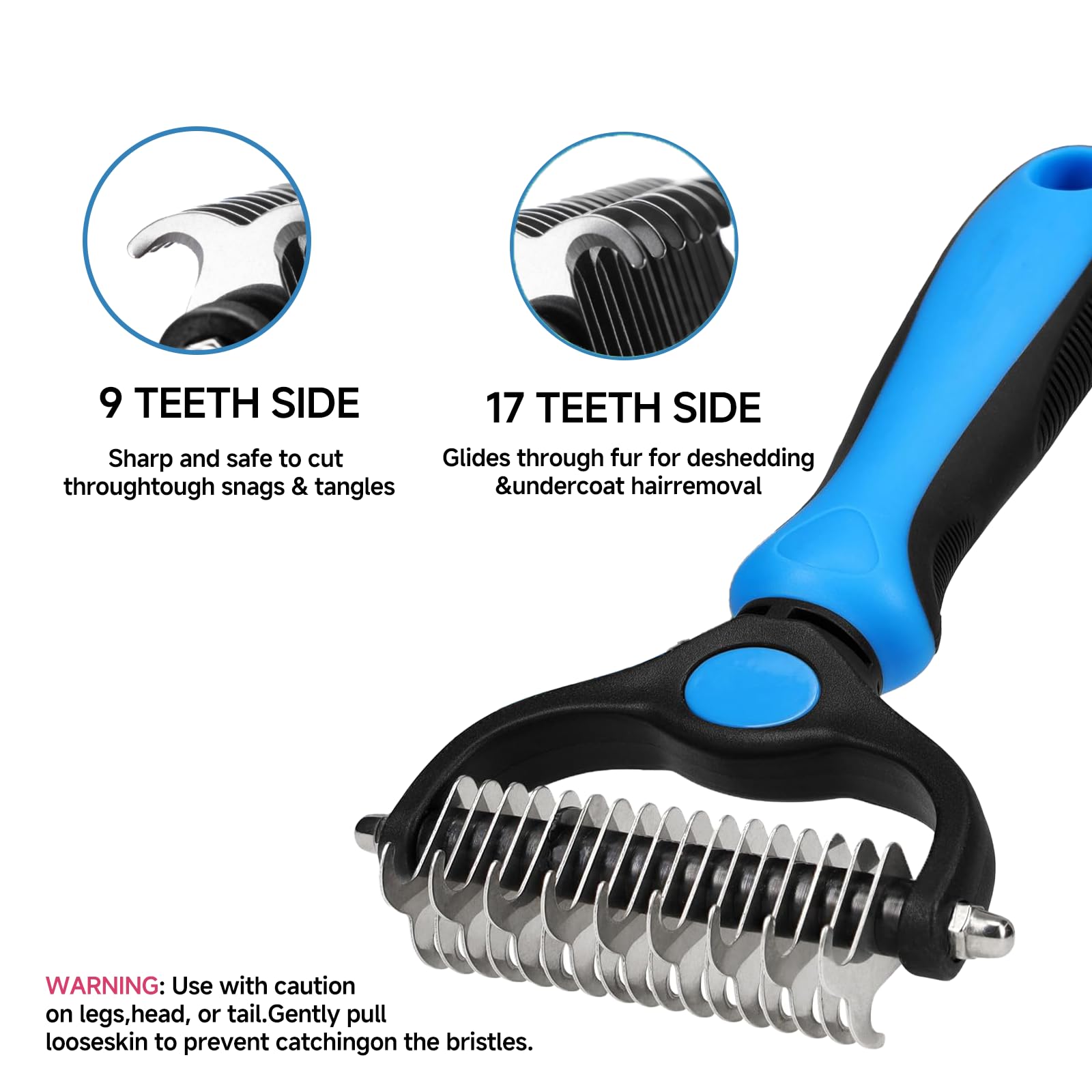 nvnan 4-in-1 grooming kit fine-tooth comb untangles mats without pulling on sensitive areas