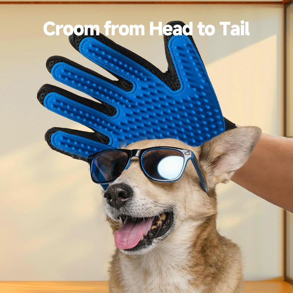 NVNAN pet glove used during bath for deshedding dogs and cats.