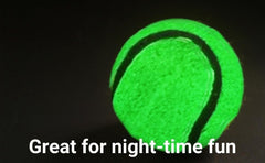 NW Athletics glow ball with reduced bounce for safer dog play