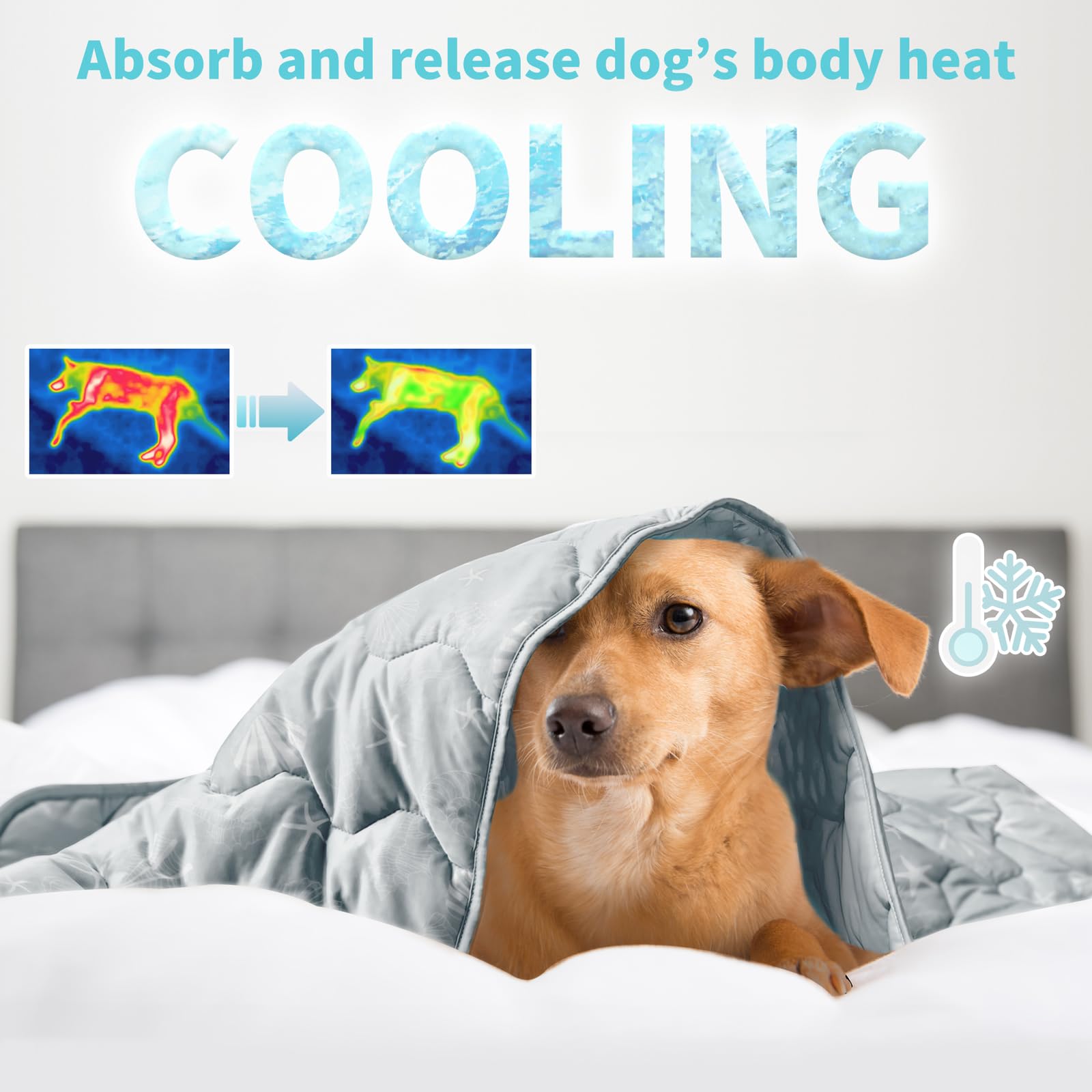 NWK dog cooling blanket with Q-Max-0345 rating for enhanced cooling