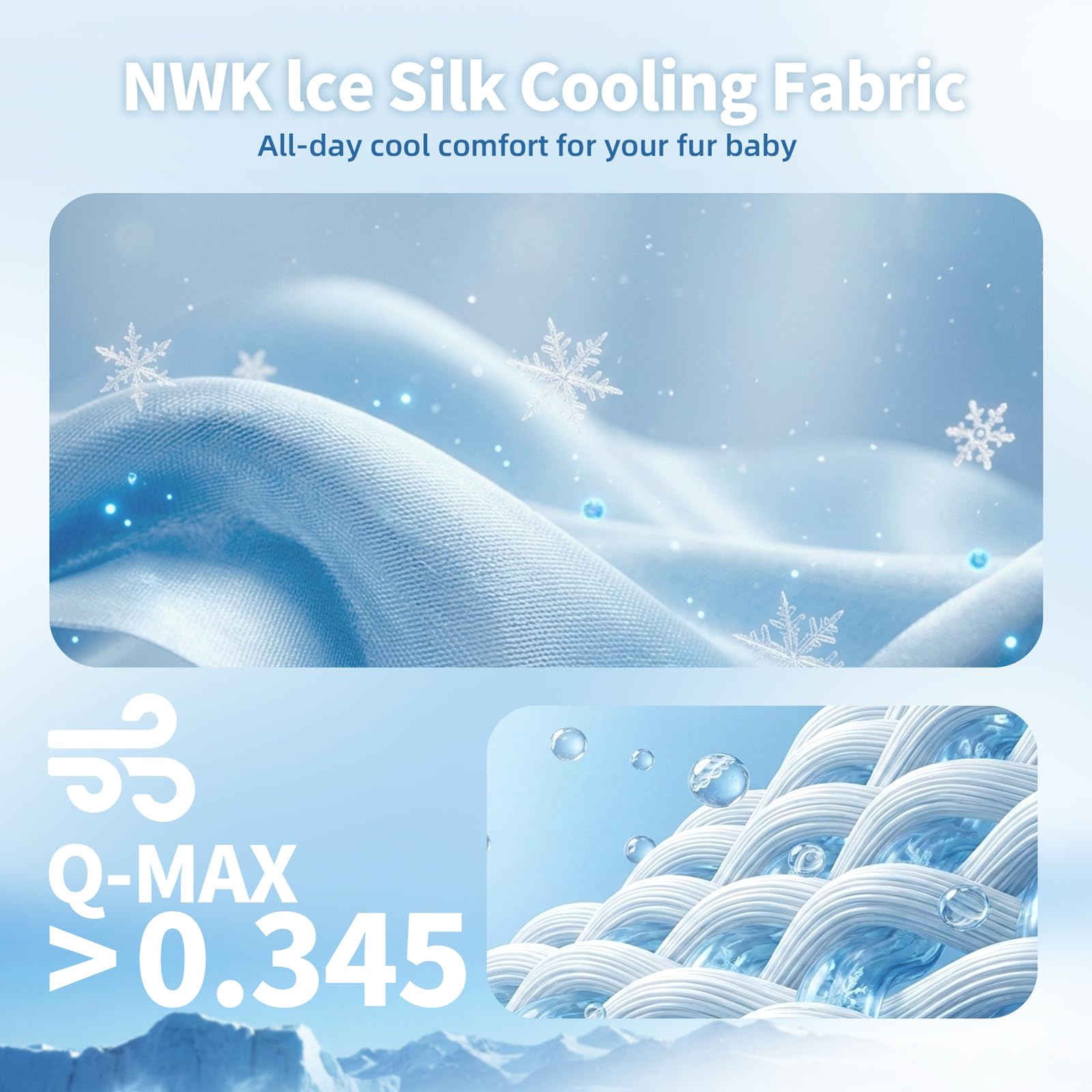 NWK dog cooling blanket reversible surface for pet comfort.