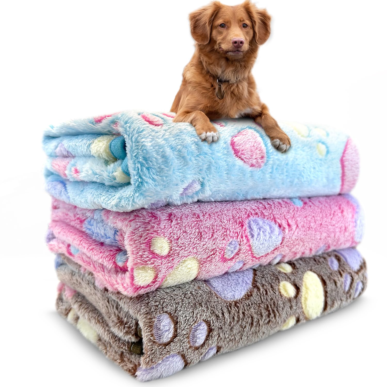 NXDZI dog blanket with paw print in blue for cozy naps