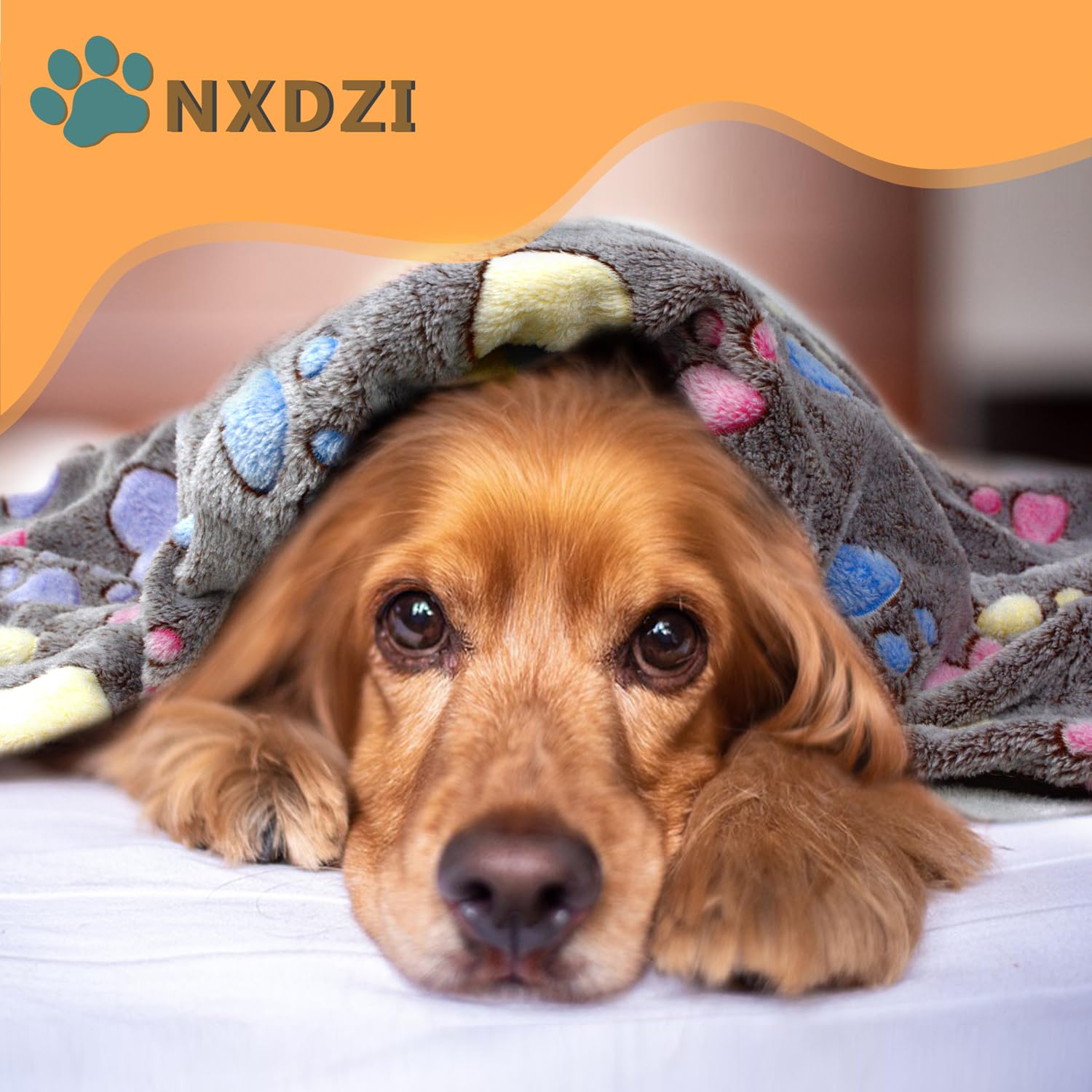 NXDZI grey paw print dog blanket protects furniture