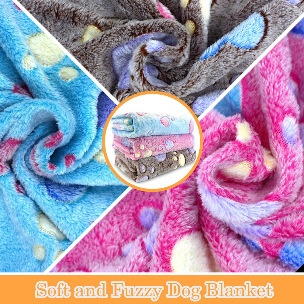 NXDZI paw print pink dog blanket for crate comfort