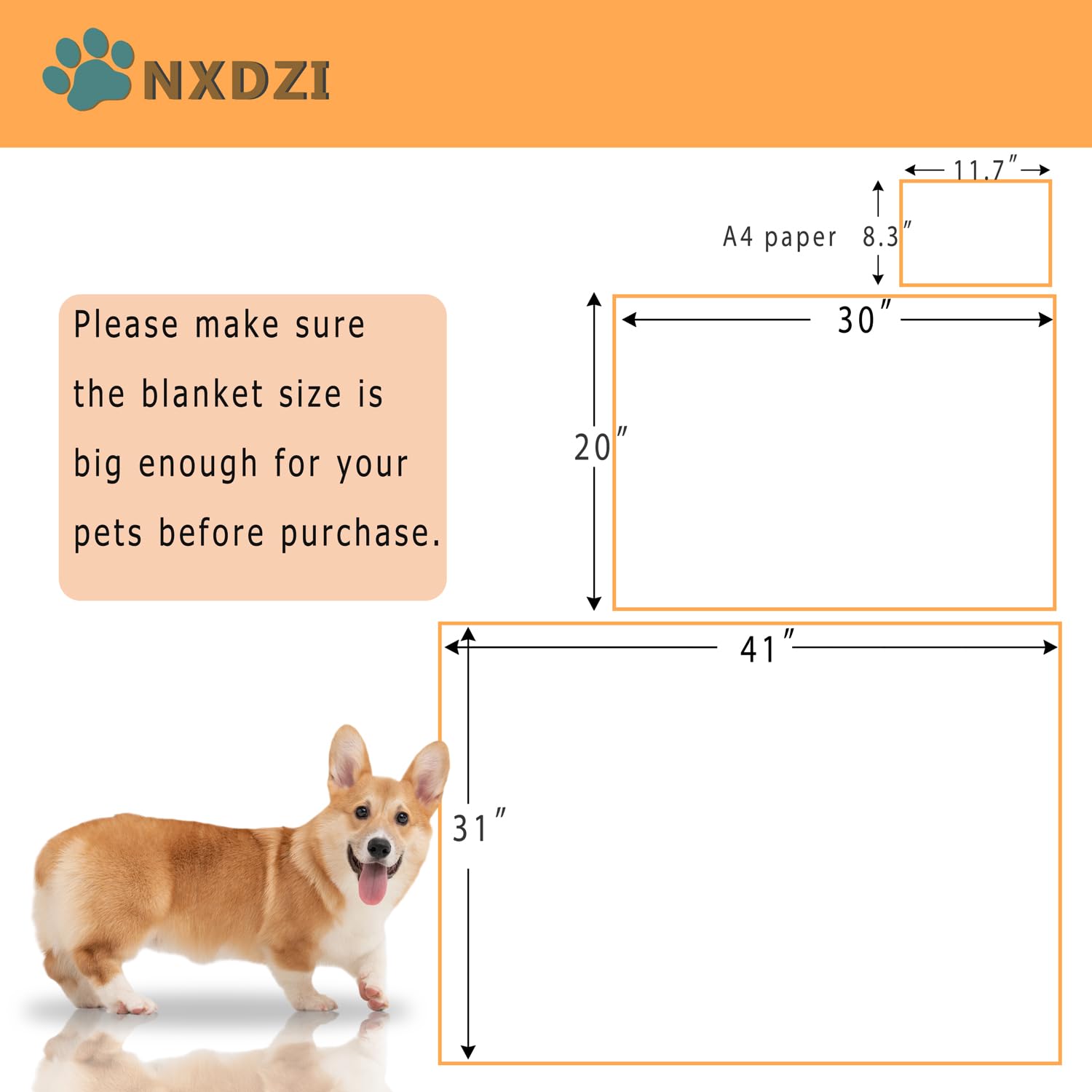 NXDZI soft-flannel inside dog blanket for all-day warmth