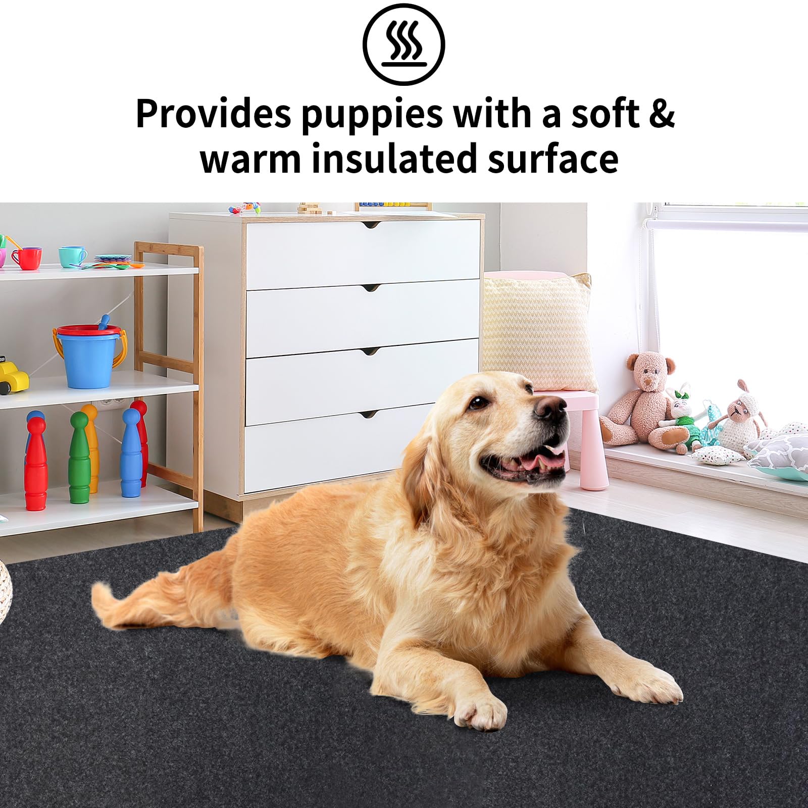 NYFITY Kennel Pad protects floors from accidents and spills