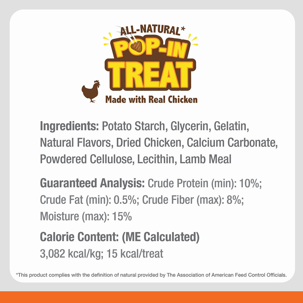Nylabone Pop-In Treats include 30 US-made treats for extended play
