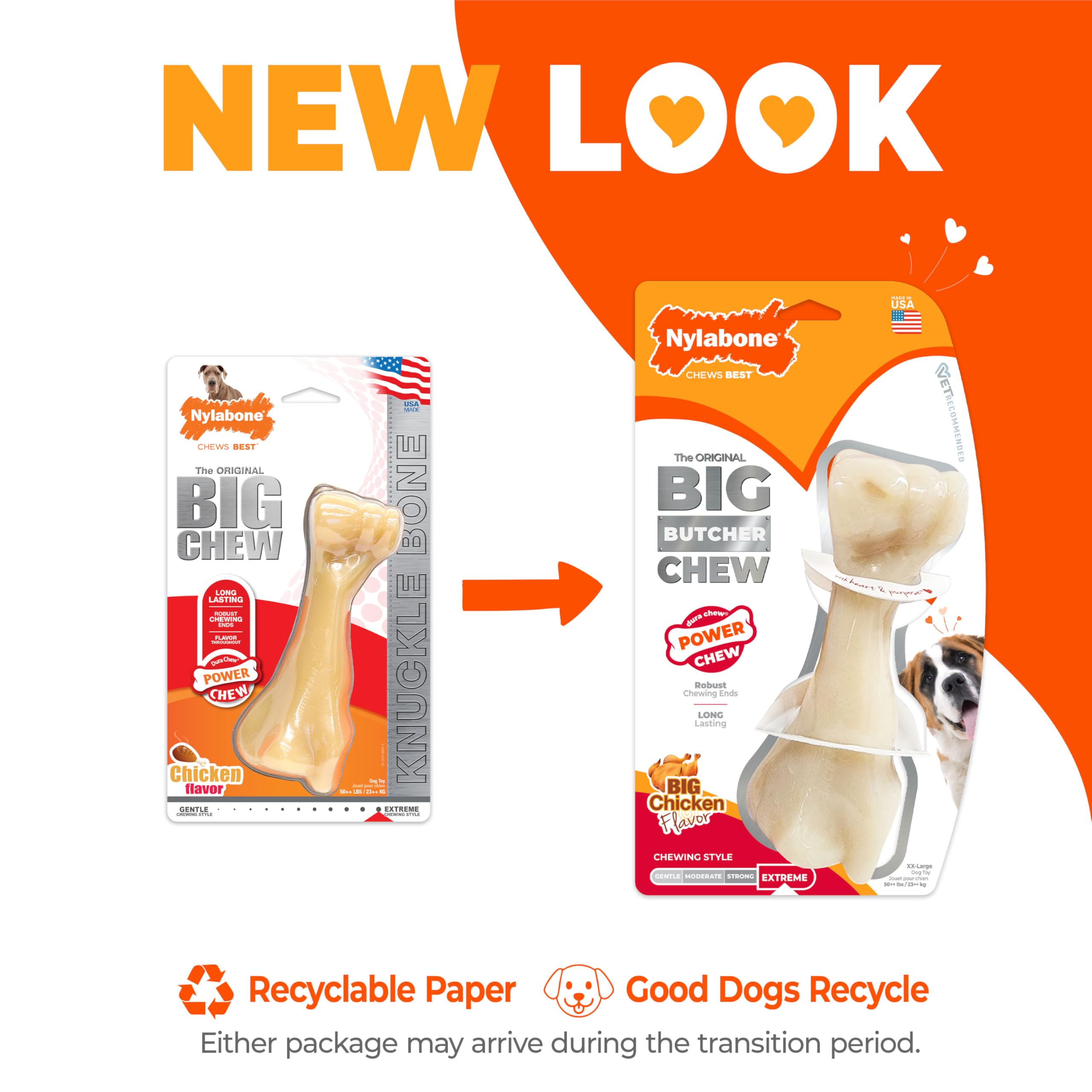 Nylabone authentic bone shape dog toy satisfies chewing instinct