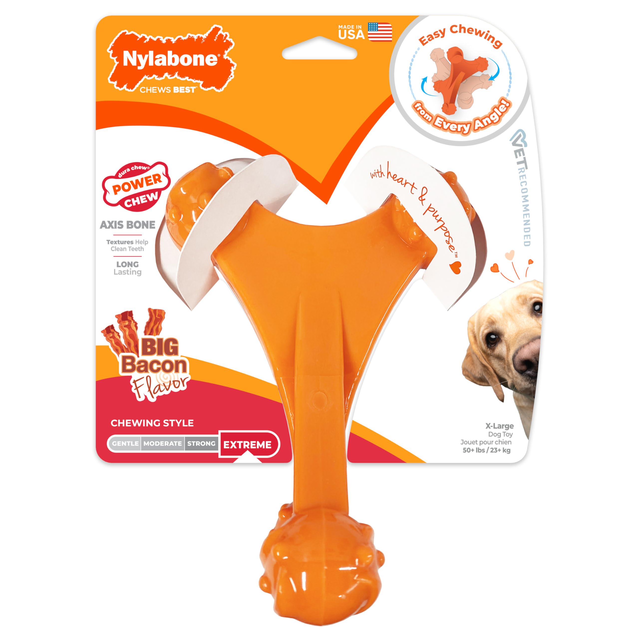 Nylabone Axis Bone veterinarian-recommended chew toy for dogs