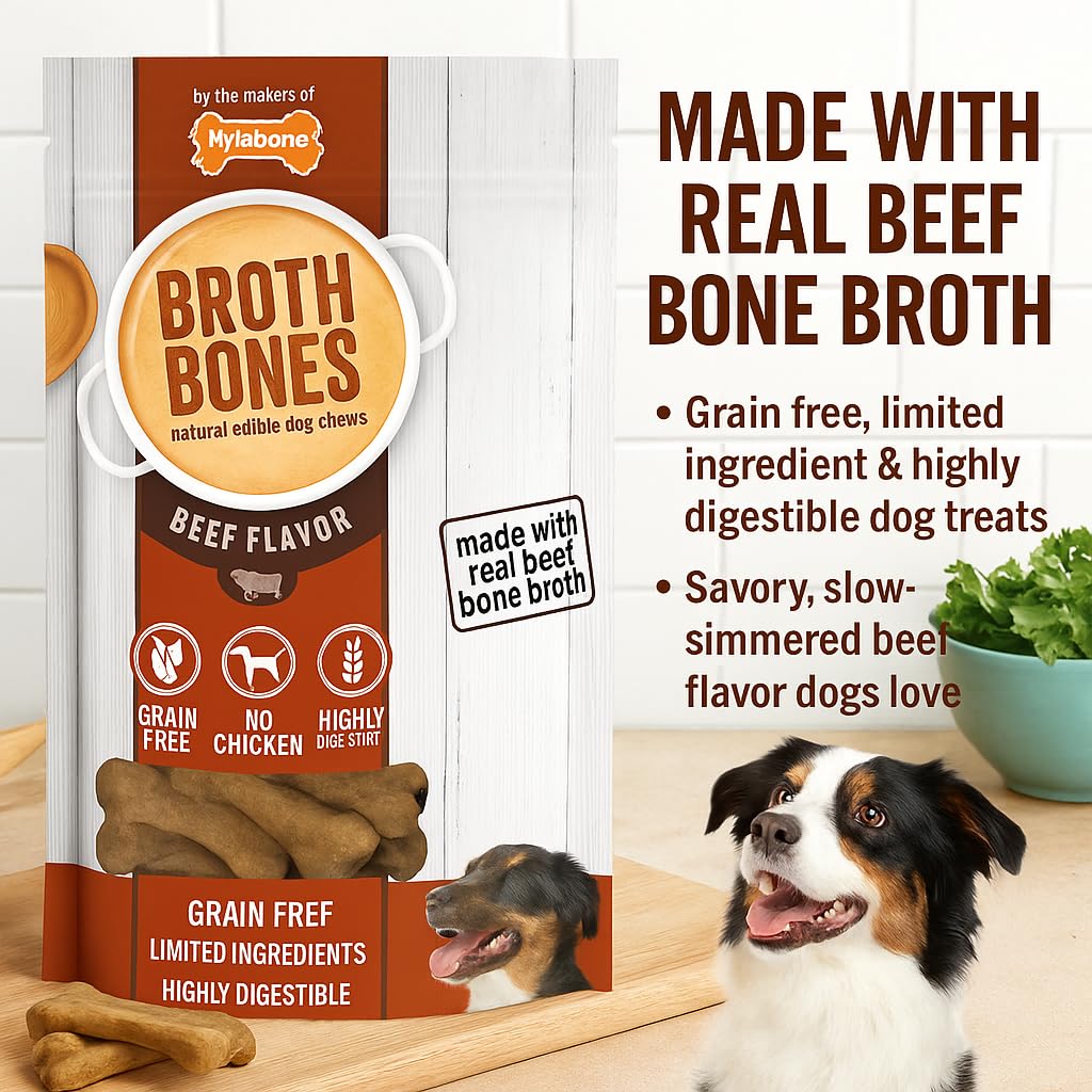 Nylabone Beef Broth Bones close-up reveals real beef bone broth aroma and texture