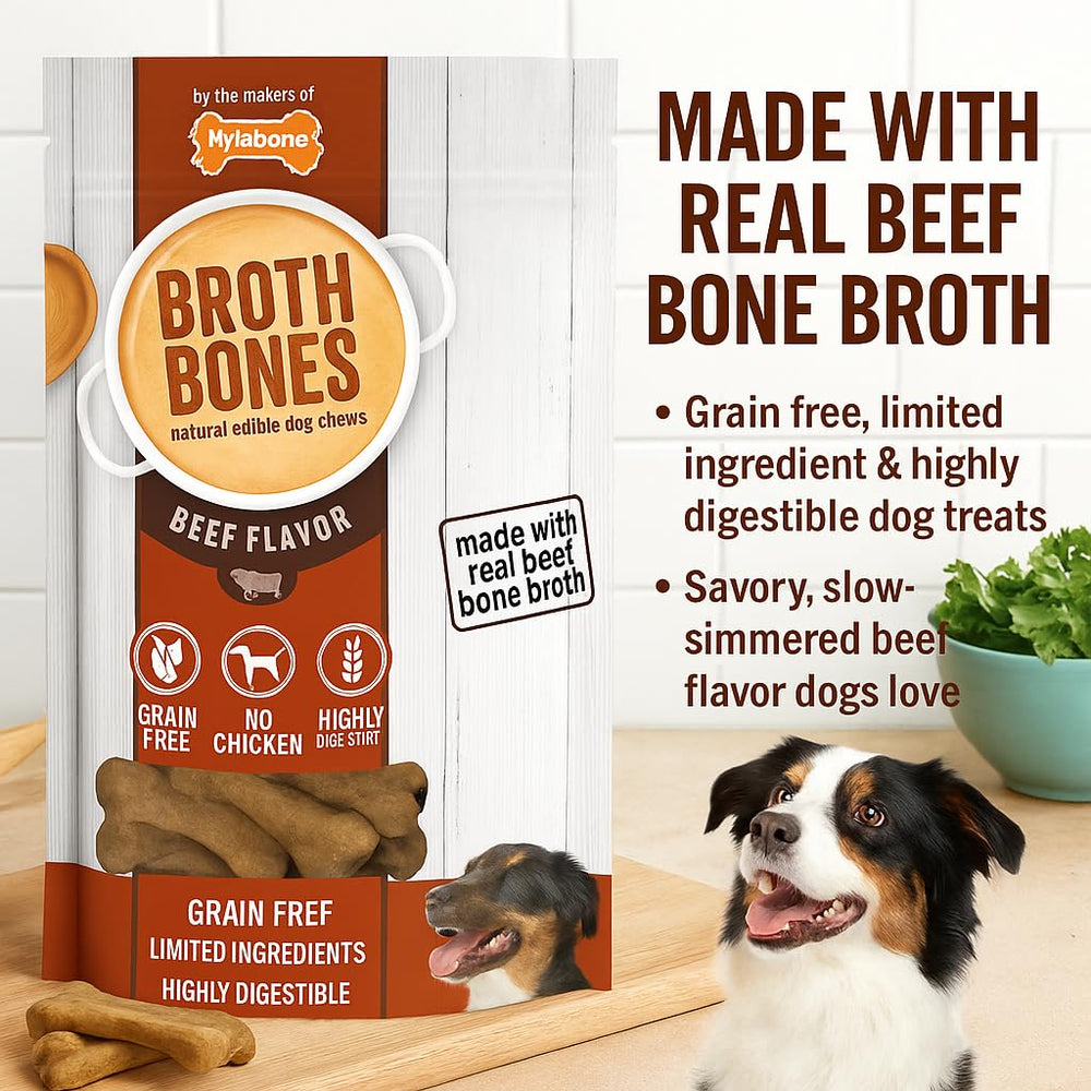 Nylabone Beef Broth Bones close-up reveals real beef bone broth aroma and texture