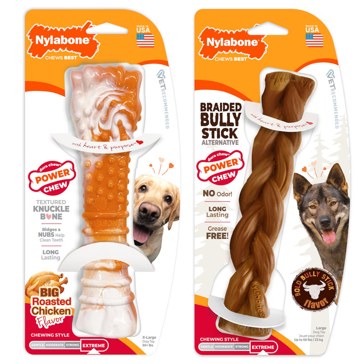 Nylabone braided bully stick alternative for large dogs, clean and safe