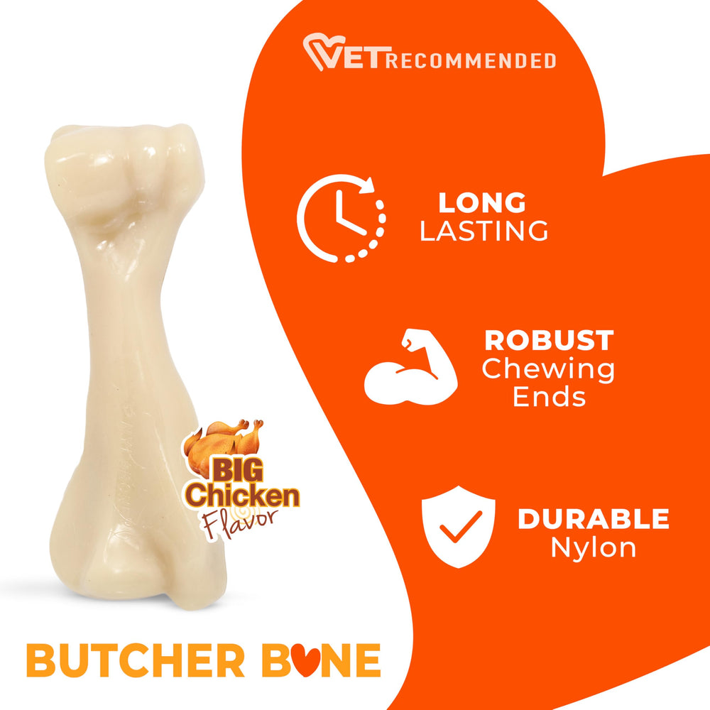Nylabone chicken-flavor infused throughout for long-lasting chewing