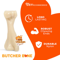 Nylabone chicken-flavor infused throughout for long-lasting chewing
