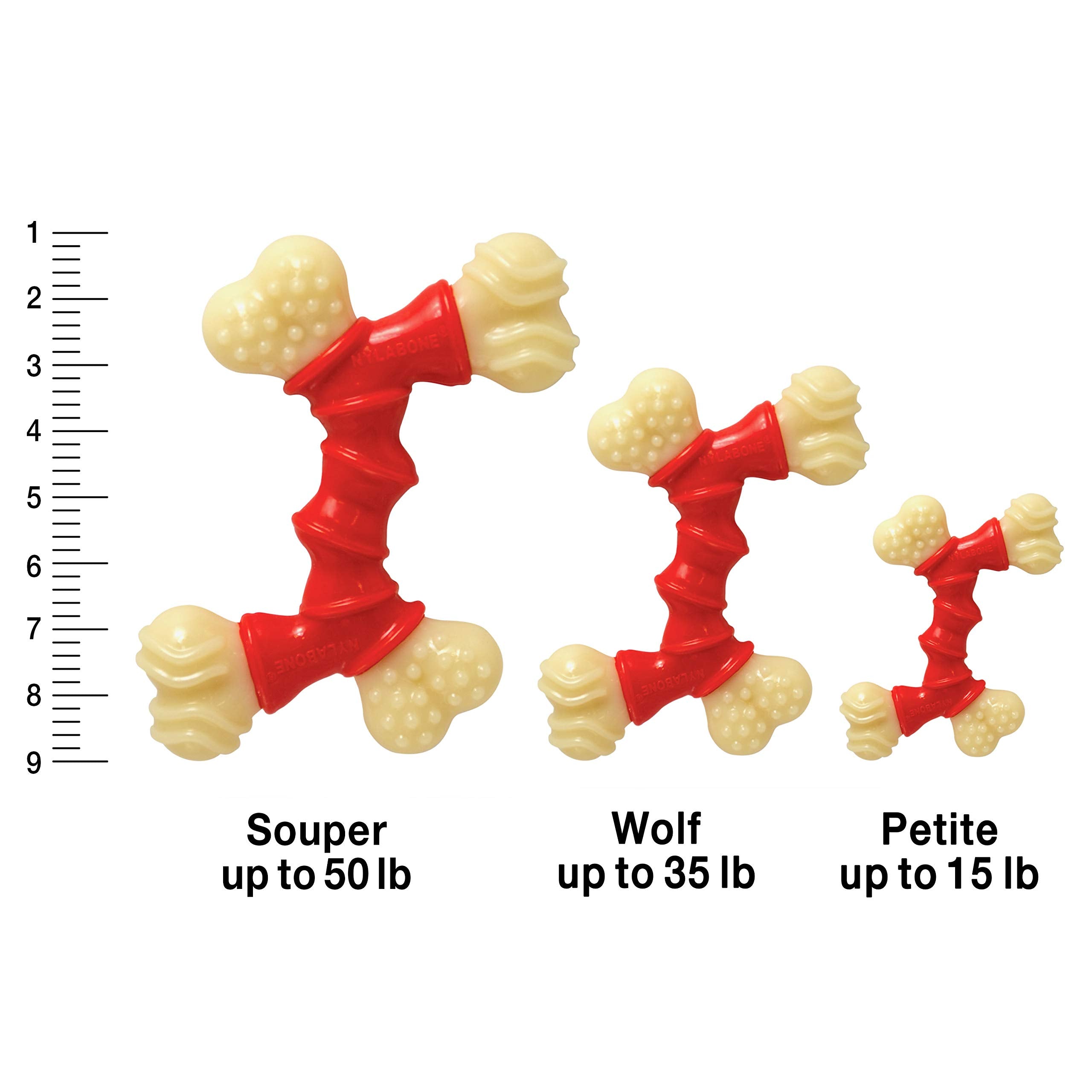 Nylabone Double Bone Power Chew Toy — bacon flavor throughout for engagement.