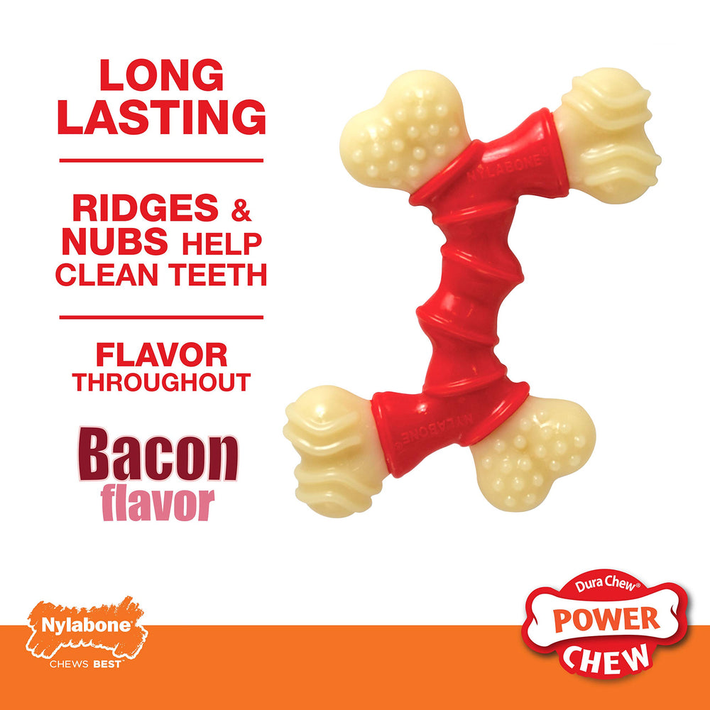 Nylabone Double Bone Power Chew Toy — durable nylon surfaces for lasting play.