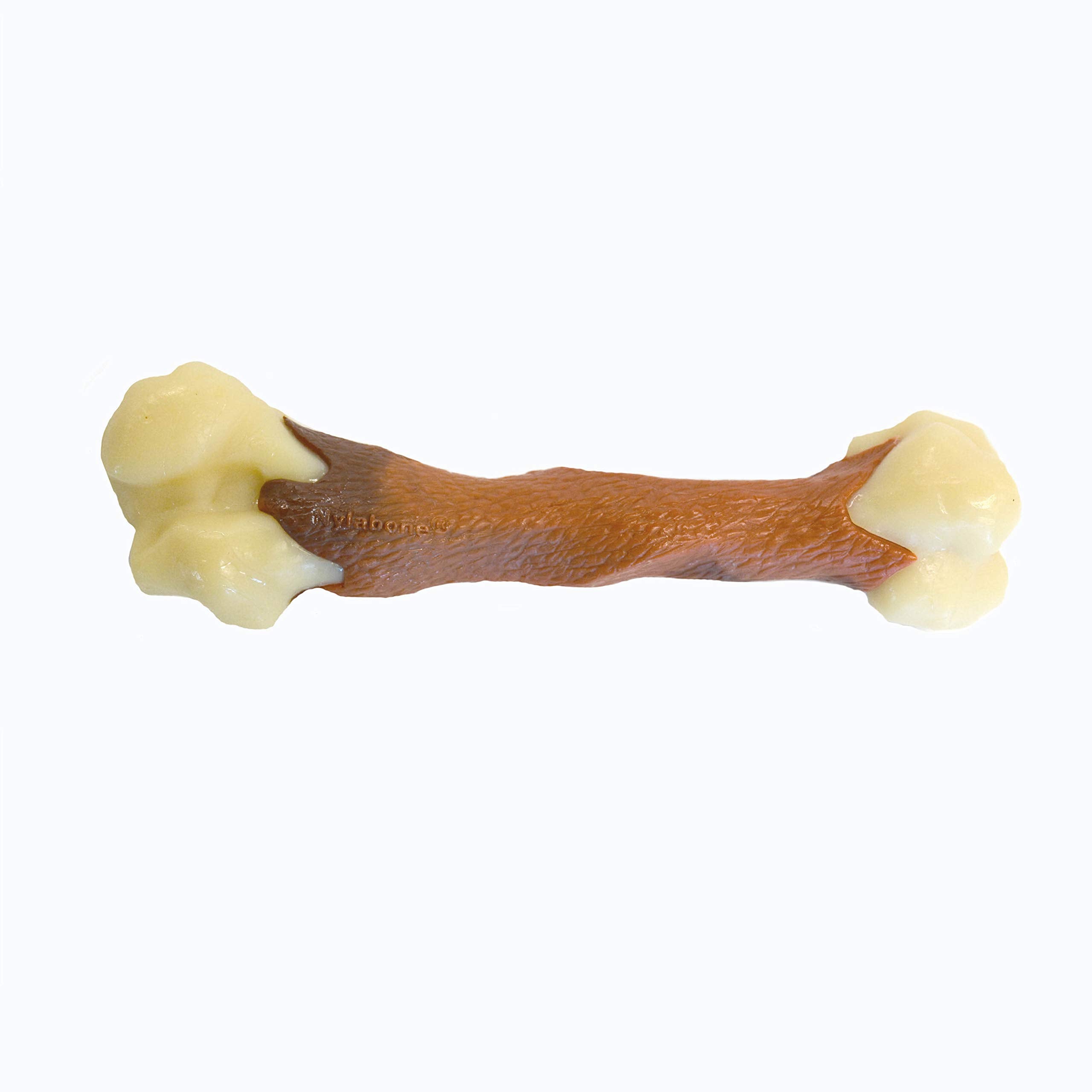 Nylabone durable nylon construction resists breakage from aggressive chewers.
