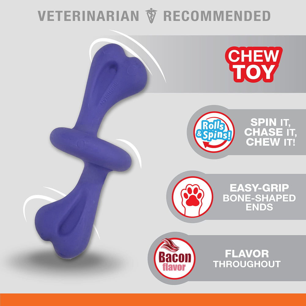Nylabone toy with easy-grip ends promoting comfortable chewing sessions