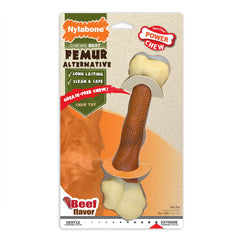 Nylabone Femur Bone Alternative Power Chew for dogs, 8 inches, ideal for strong chewers.