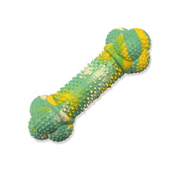 Nylabone Flavor Frenzy Barbell puppy chew toy in soft rubber for teething relief.