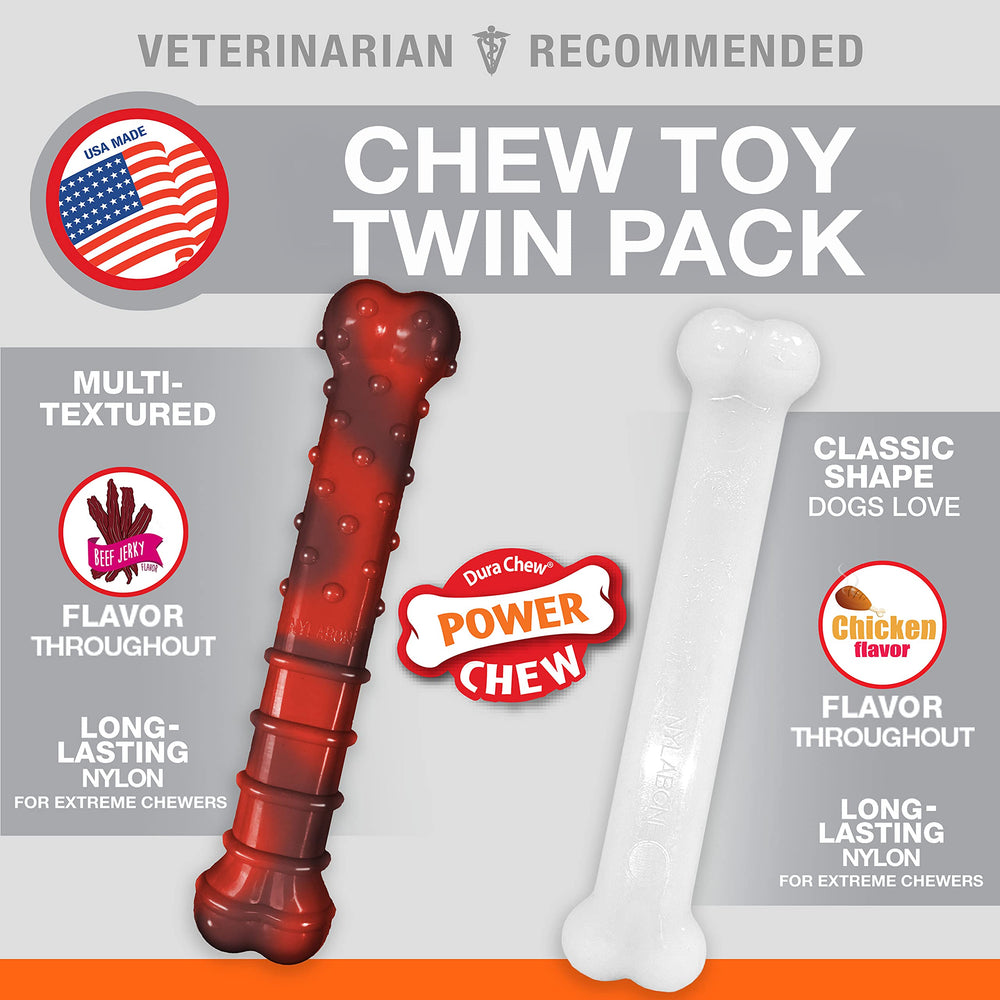 Nylabone Flavor Frenzy Beef Jerky bone provides strong flavor and chew appeal.
