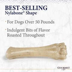 Close-up of textured surface on Nylabone Gourmet Style bone for durable chewing.