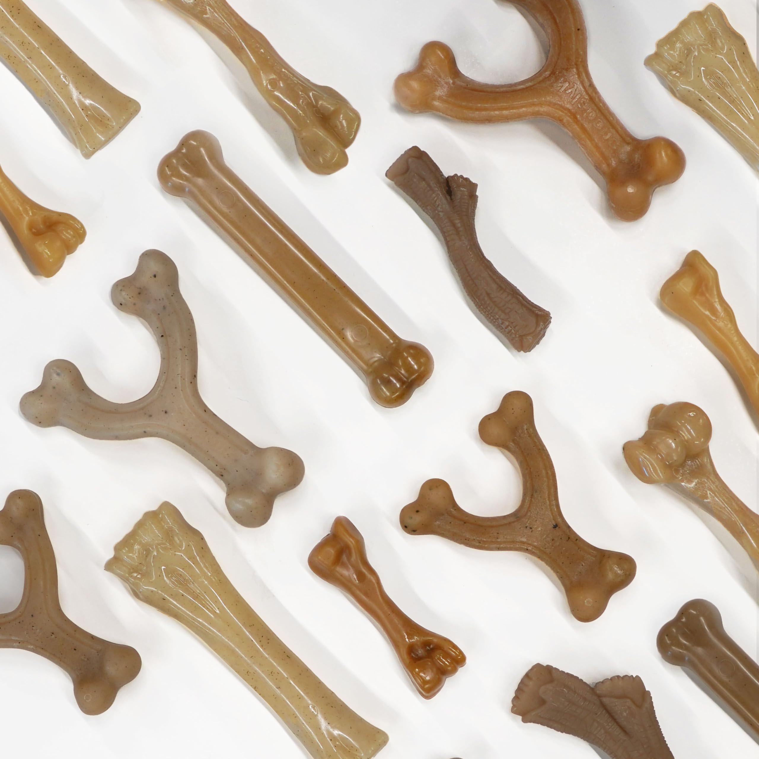 Durable chew material of Nylabone Gourmet Style bone designed for extended sessions.