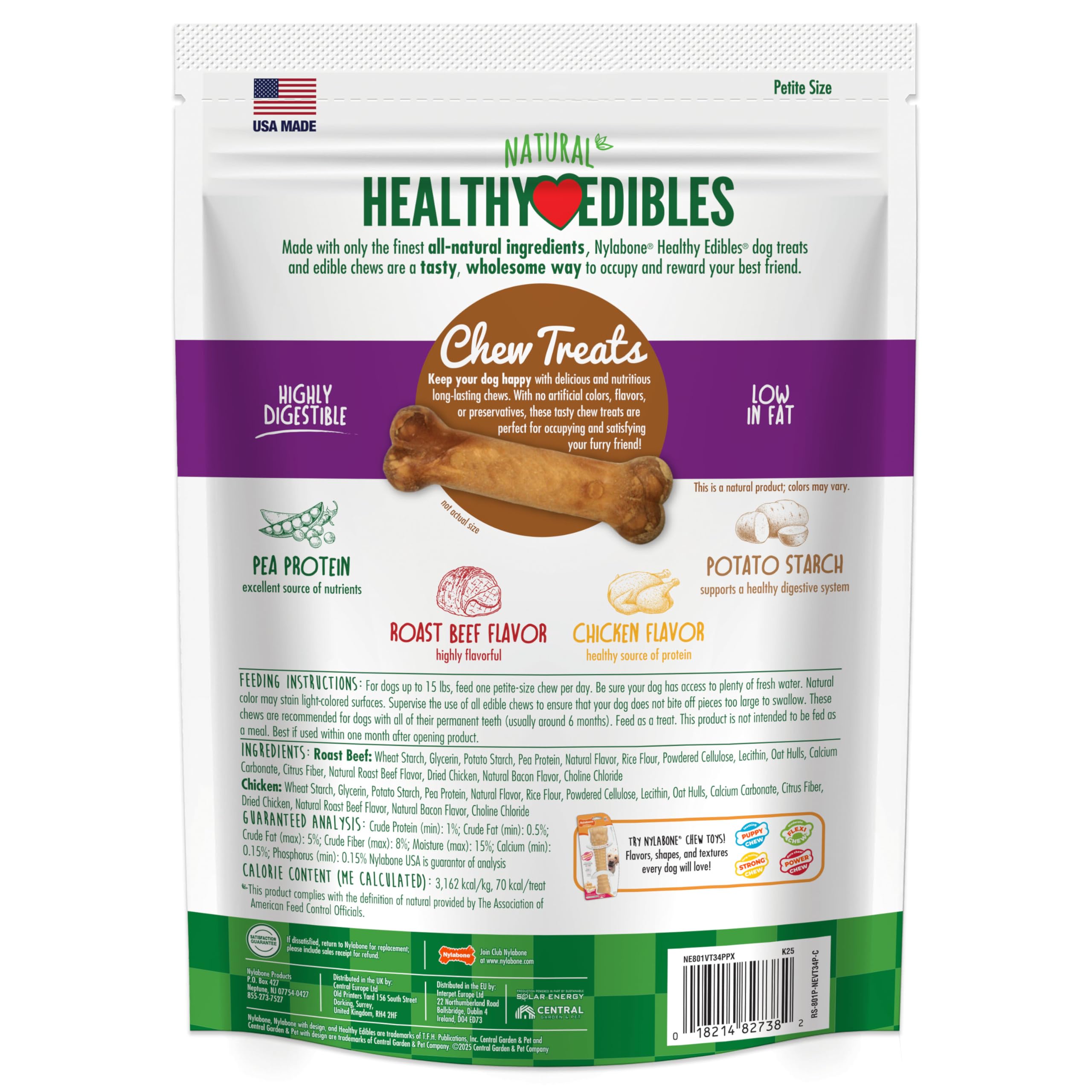 Nylabone Healthy Edibles 34-count bag, convenient option for frequent treats