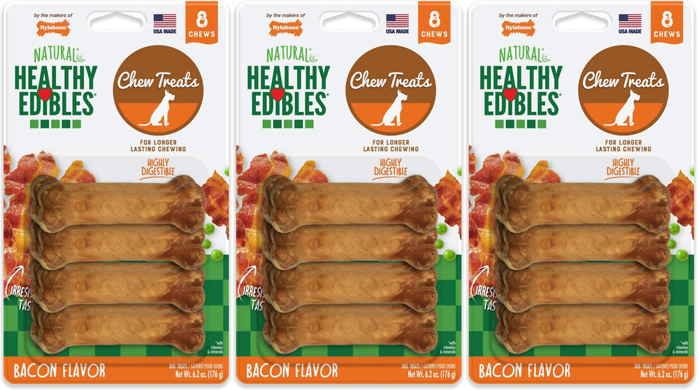 Nylabone Healthy Edibles bacon chew for petite dogs, long-lasting enjoyment