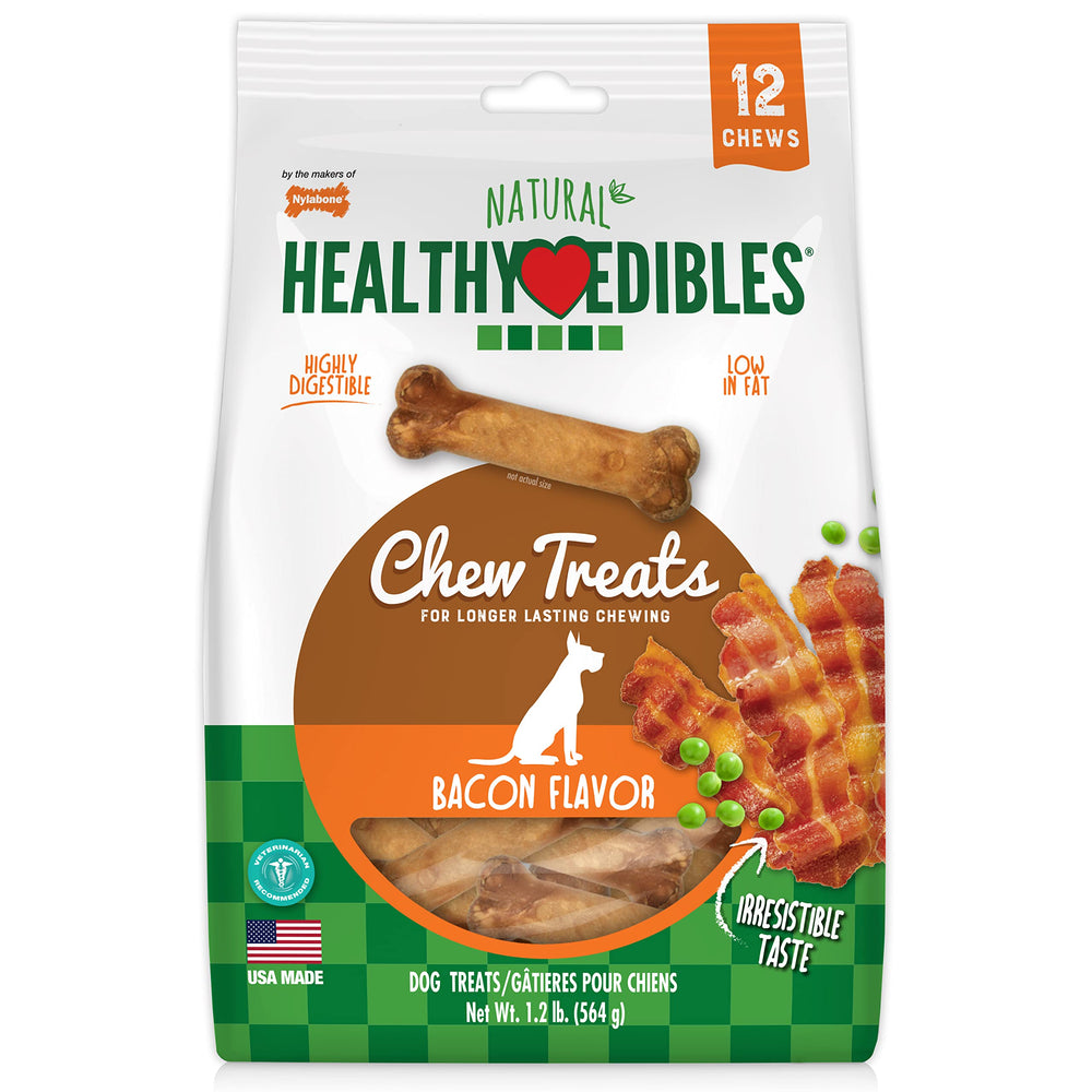 Nylabone Healthy Edibles bacon chews for small dogs—long-lasting rewards