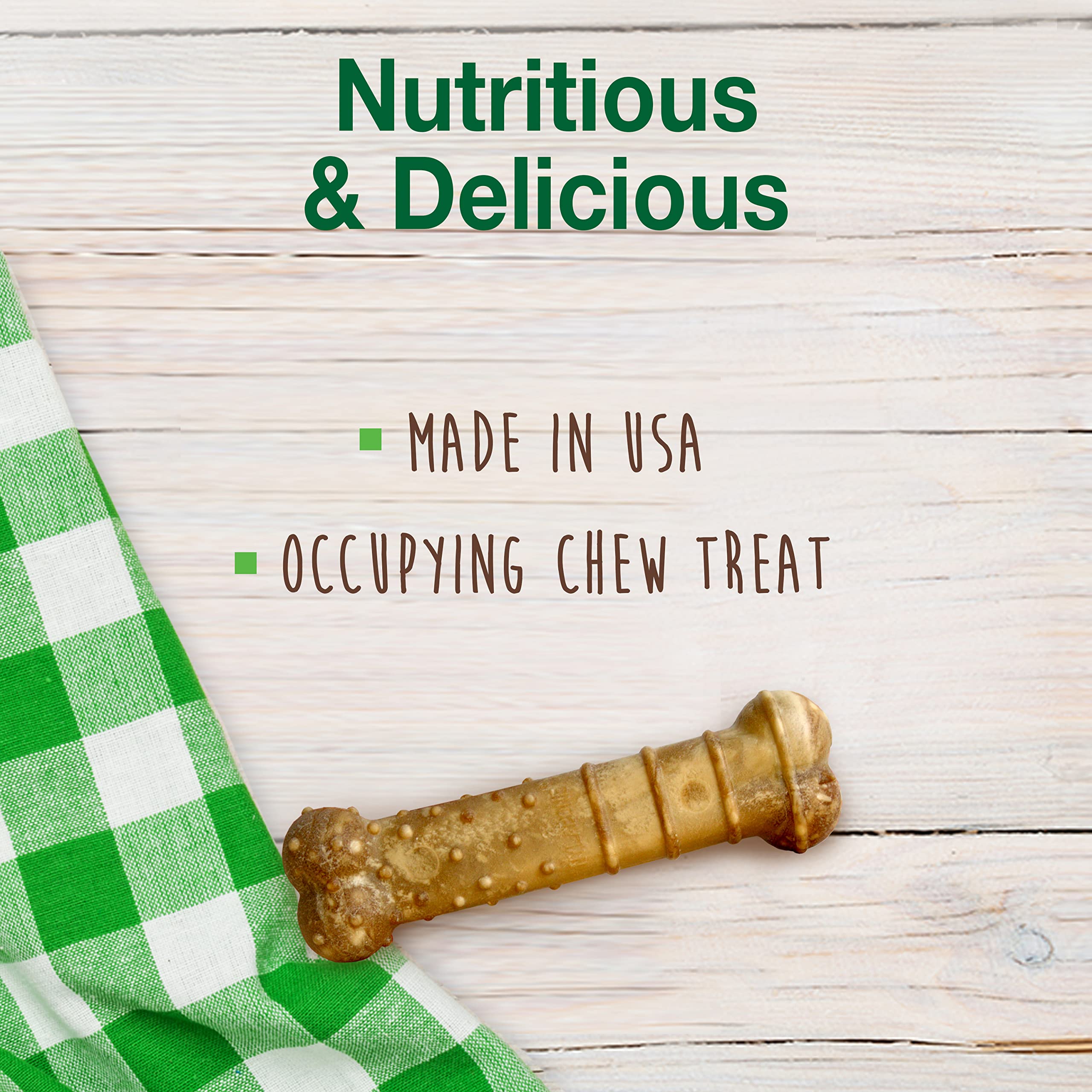 Nylabone Healthy Edibles long lasting chew keeps dogs engaged.