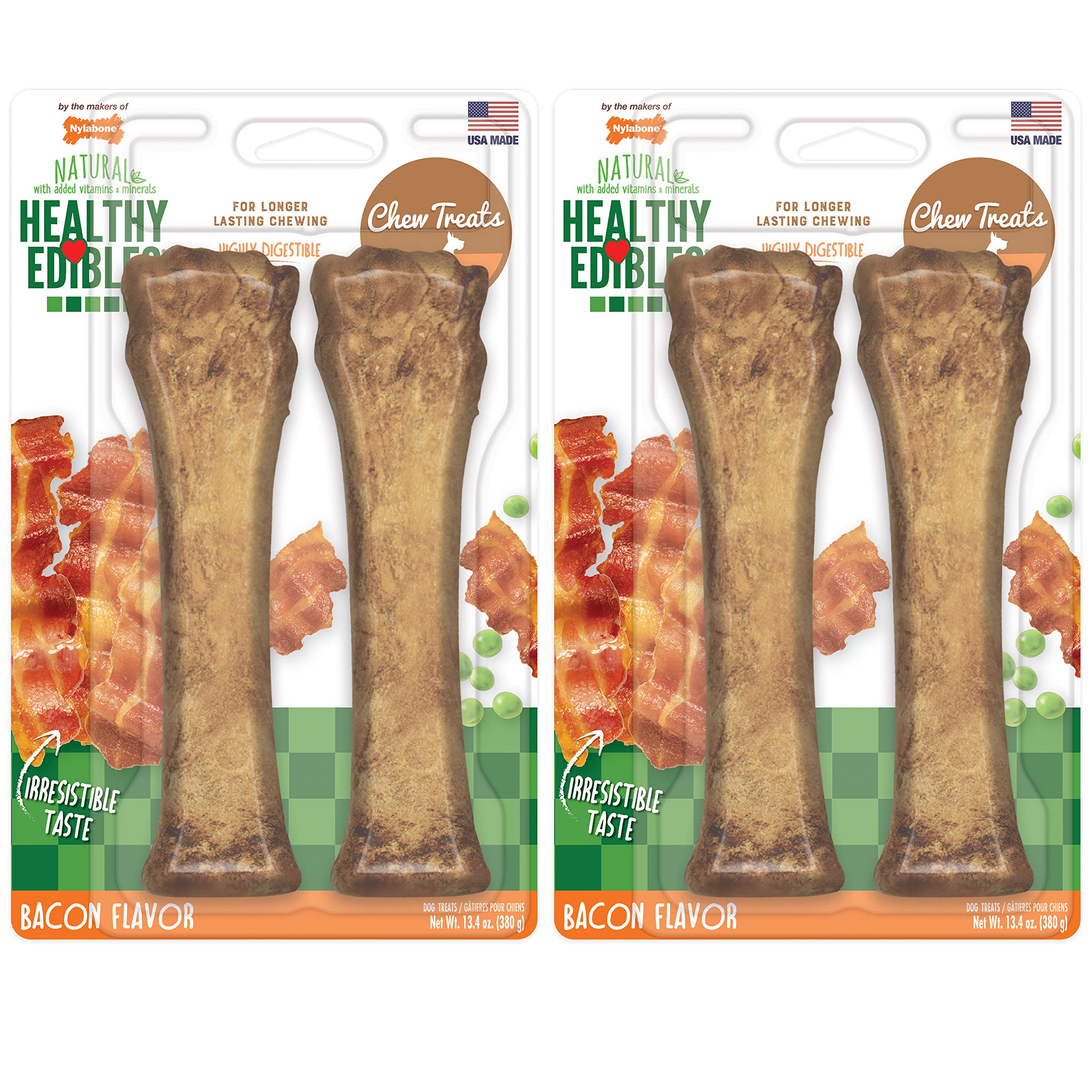 Nylabone Healthy Edibles roast beef chicken bone chew shown for lasting enrichment