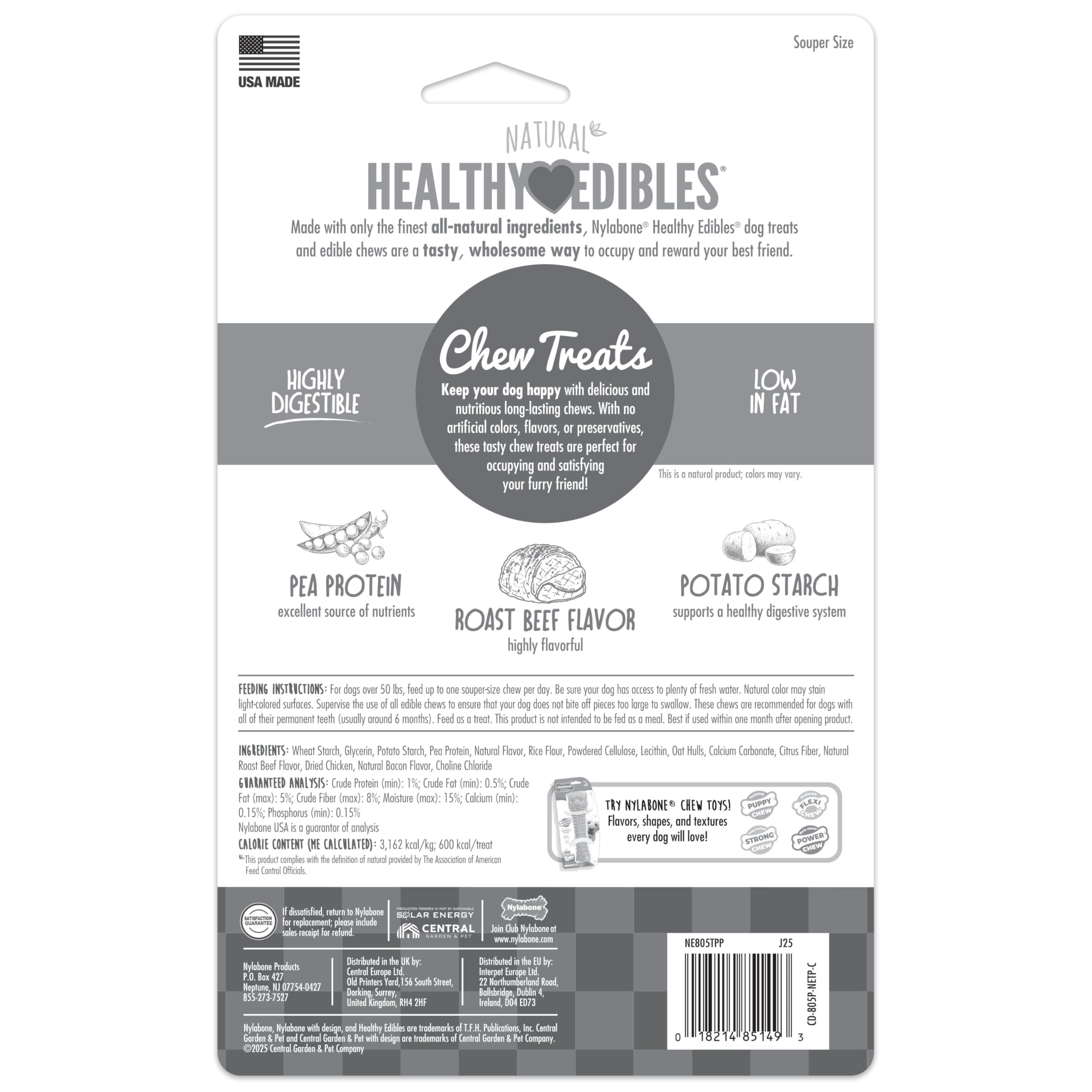 Nylabone Healthy Edibles USA-made production quality.