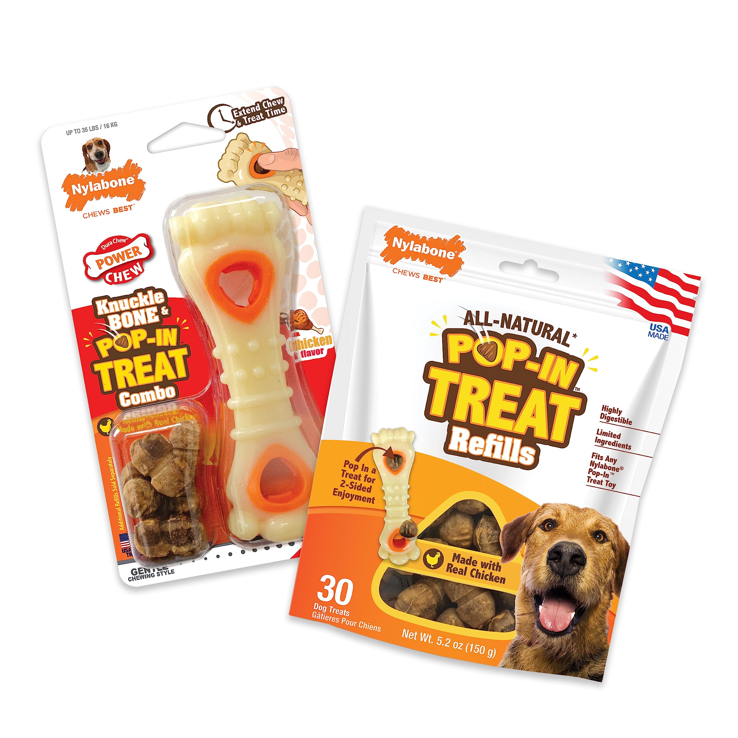 Nylabone Knuckle Bone Power Chew Toy for dogs up to 35 lbs enhances chewing enrichment