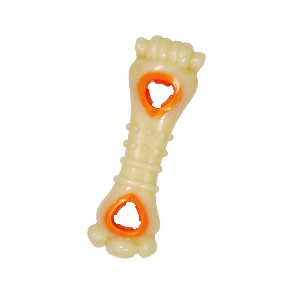 Nylabone Knuckle Bone treat-dispensing area demonstrates secure treat grippers