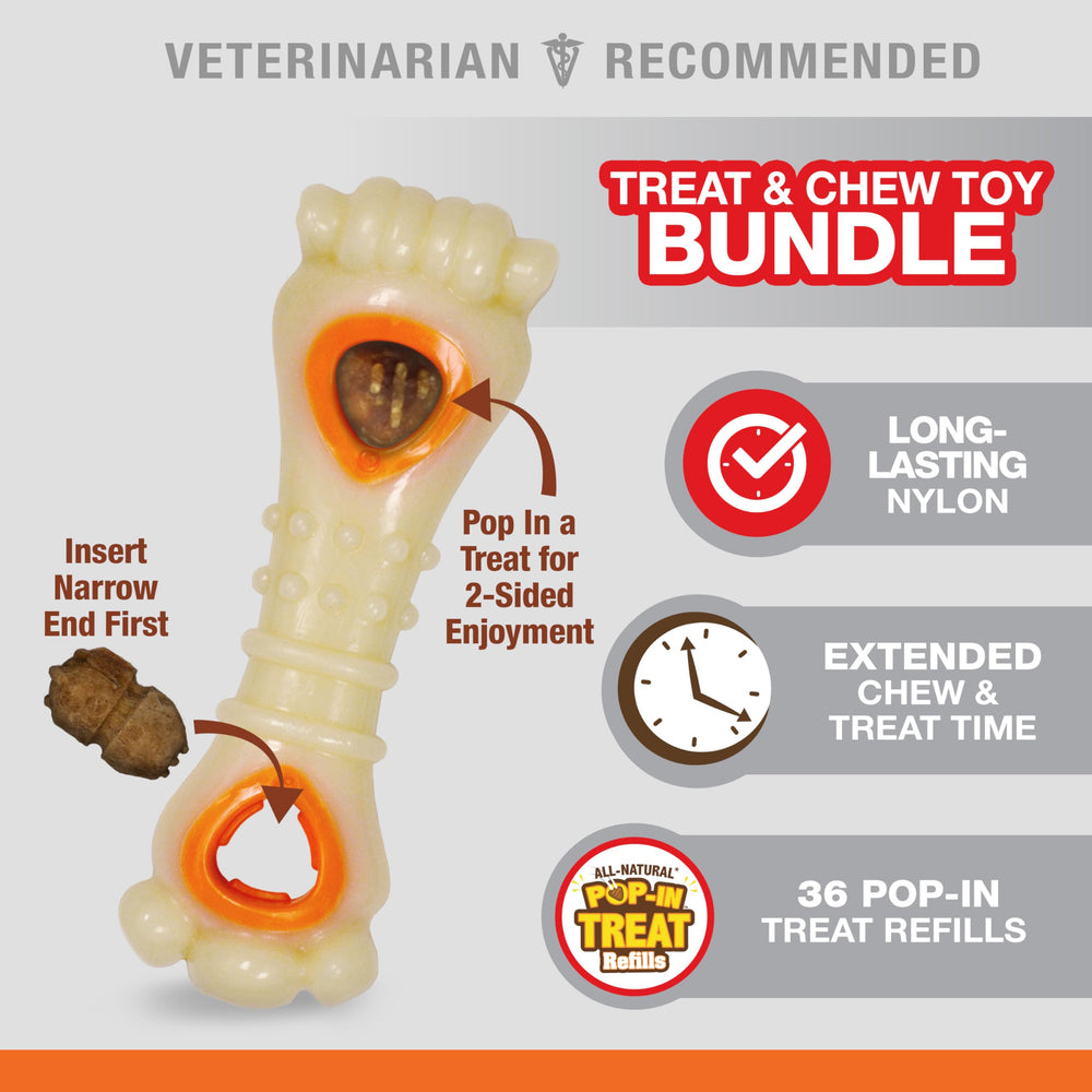 Nylabone Knuckle Bone Treat Grippers enable interactive treat dispensing during play