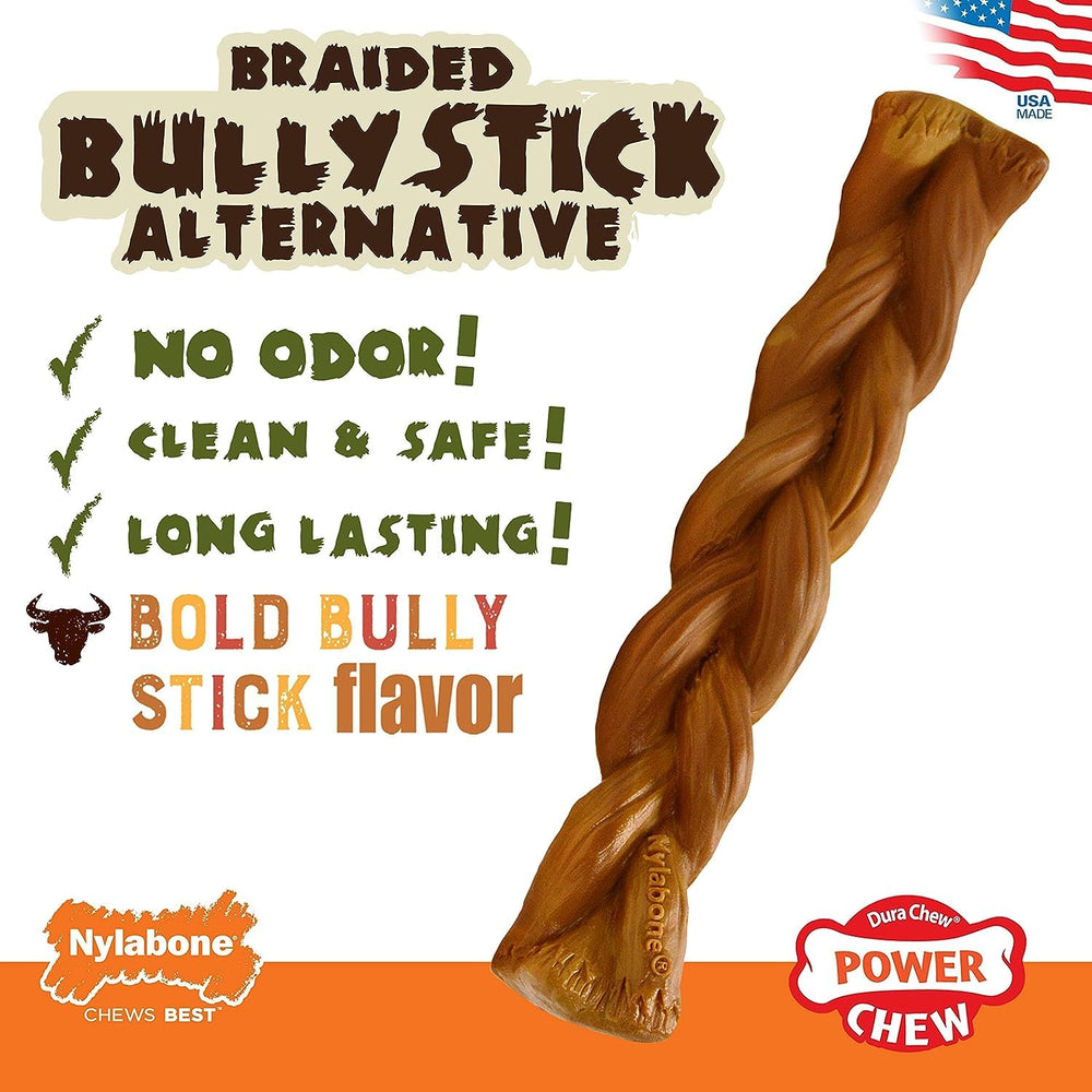 Nylabone USA made nylon dog toy offers durable chew for strong chewers.