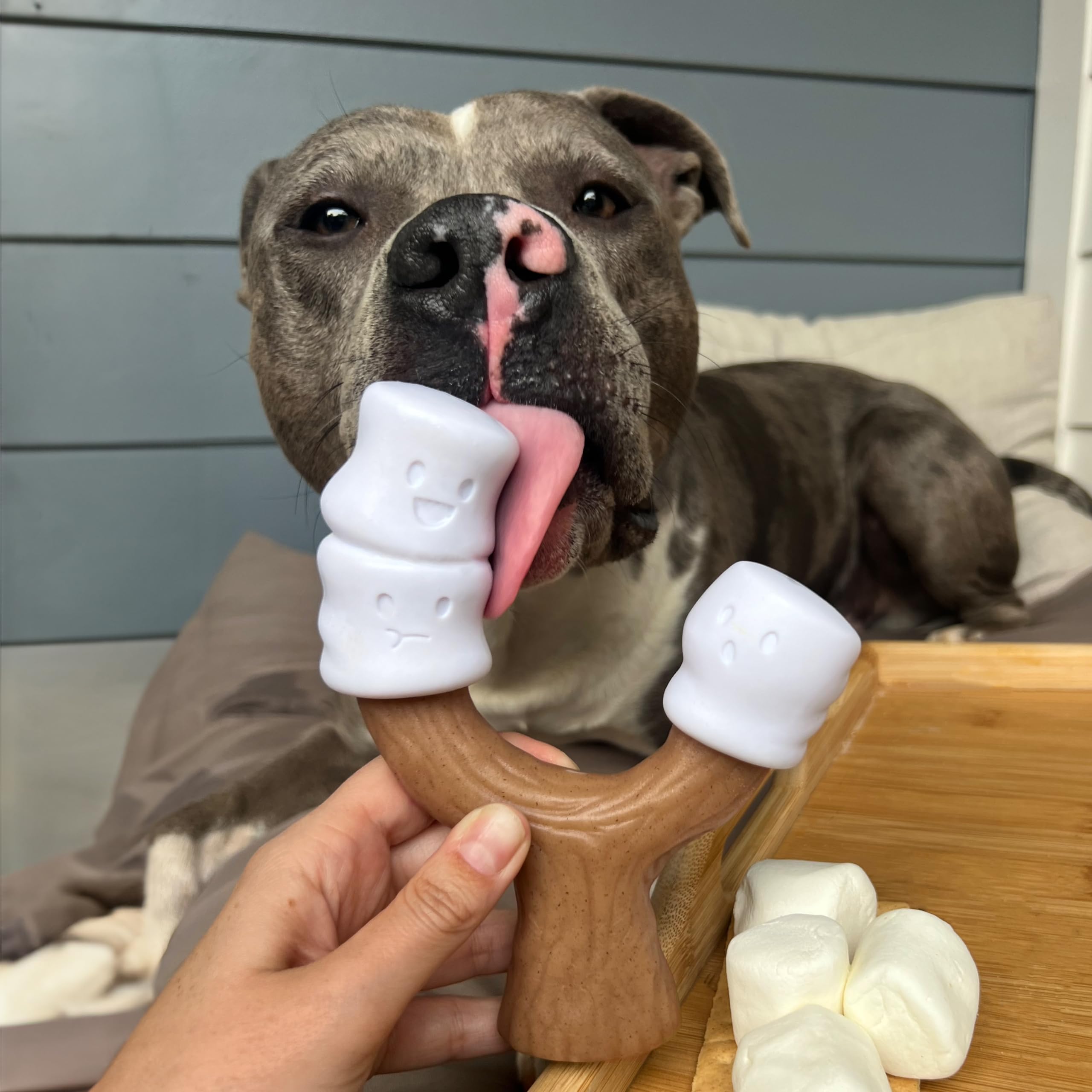 Nylabone Marshmallow Stick built for moderate to aggressive chewers