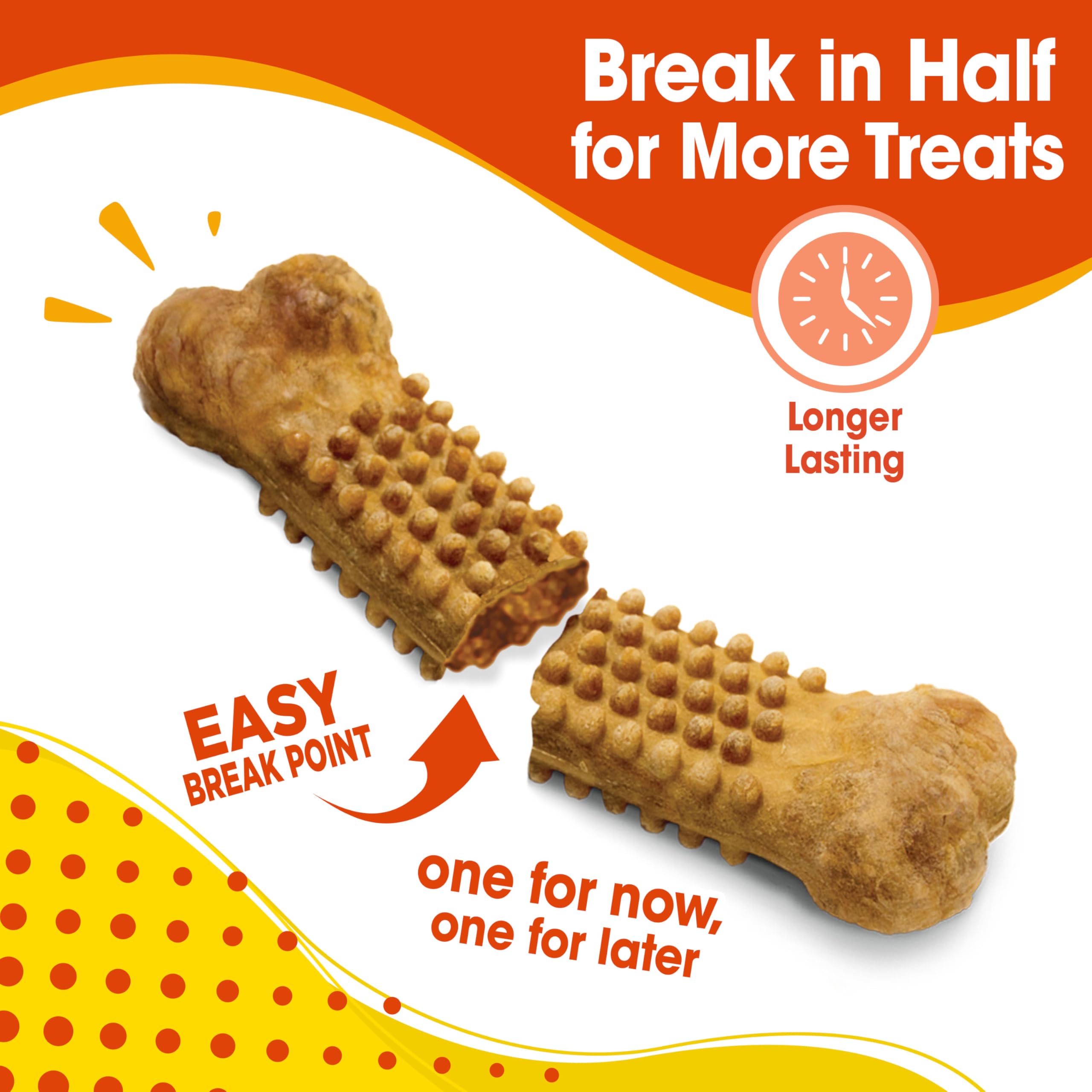 Nylabone Nubz chicken flavor close-up highlighting real ingredients dogs crave.