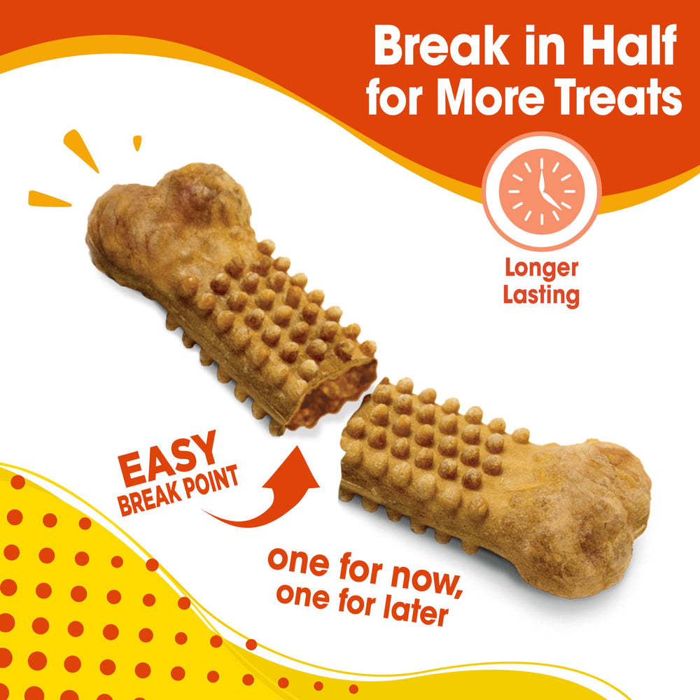 Nylabone Nubz chicken-flavor chews for dental care in dogs