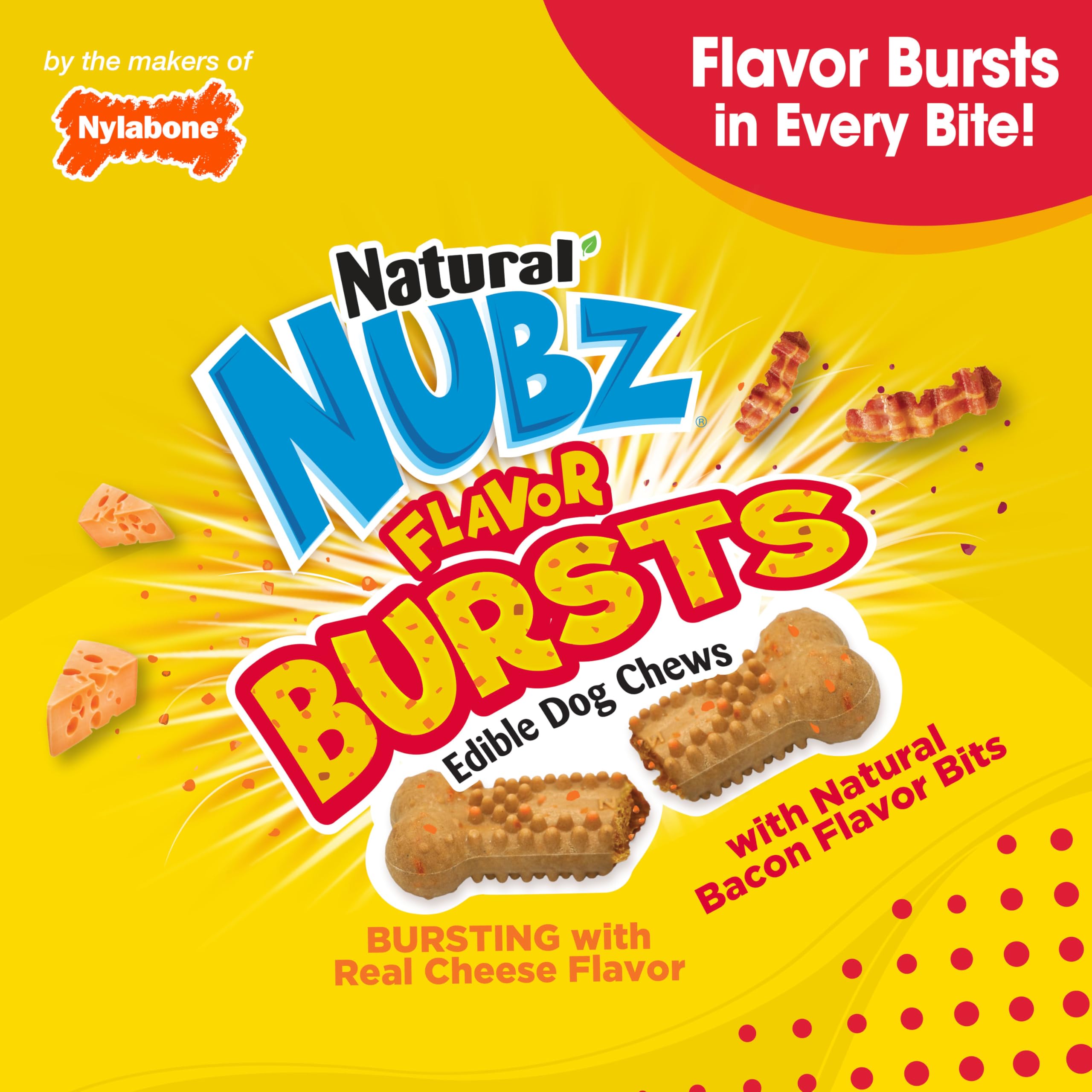 Dental-friendly Nubz chew shown as a long-lasting option.